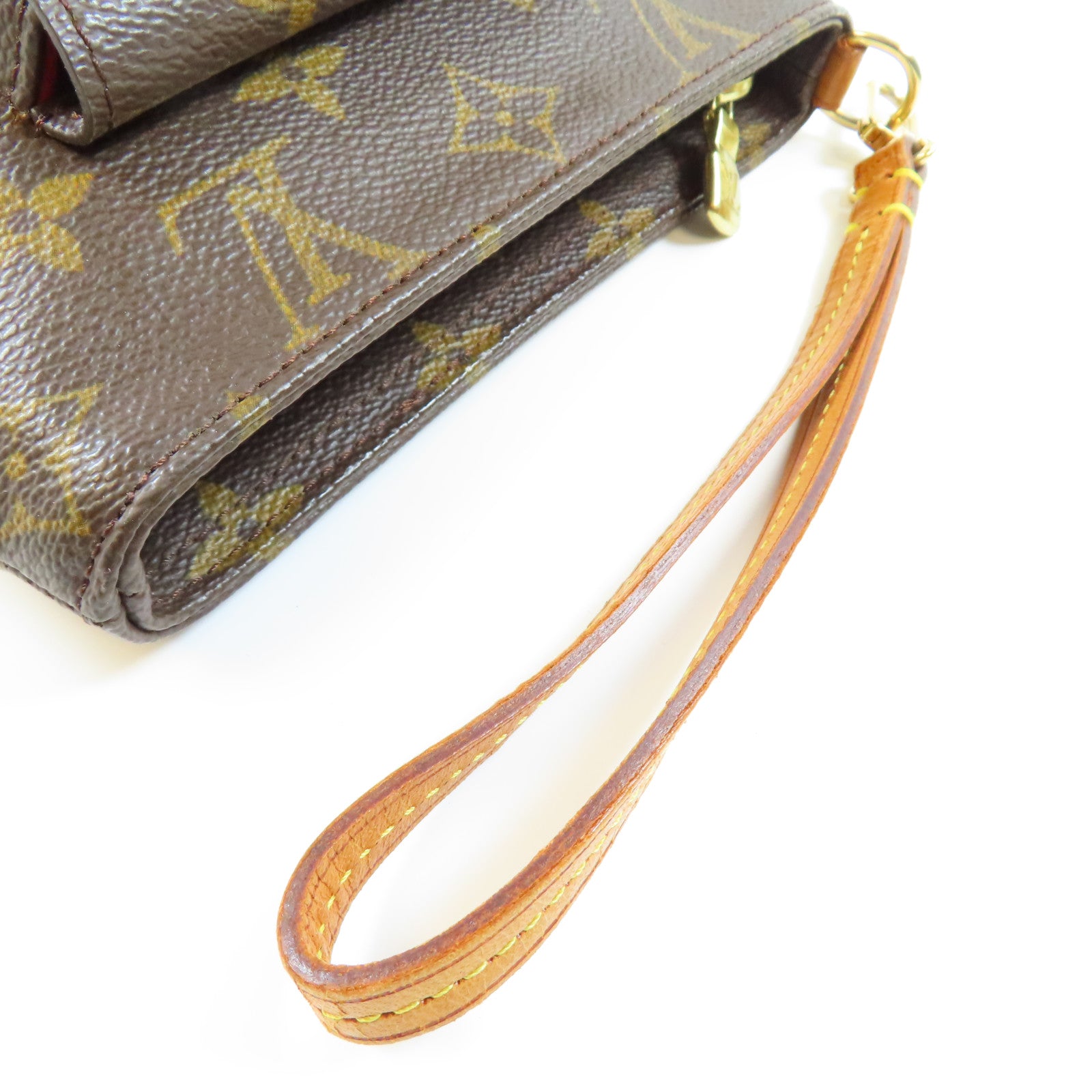 LOUIS VUITTON Monogram Particion金扣手拿包棕色