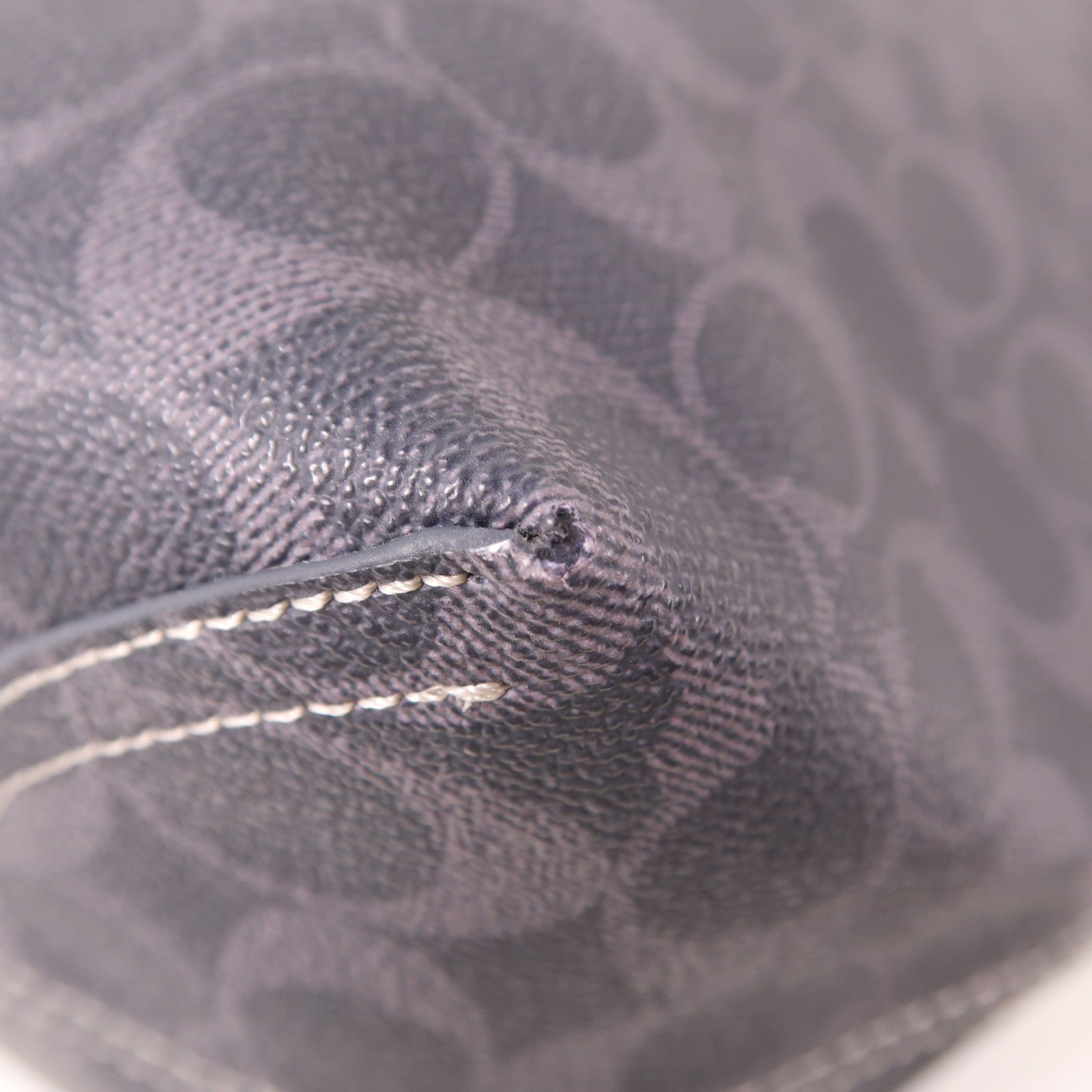 COACH 塗層帆布Tote Bag銀扣肩背袋