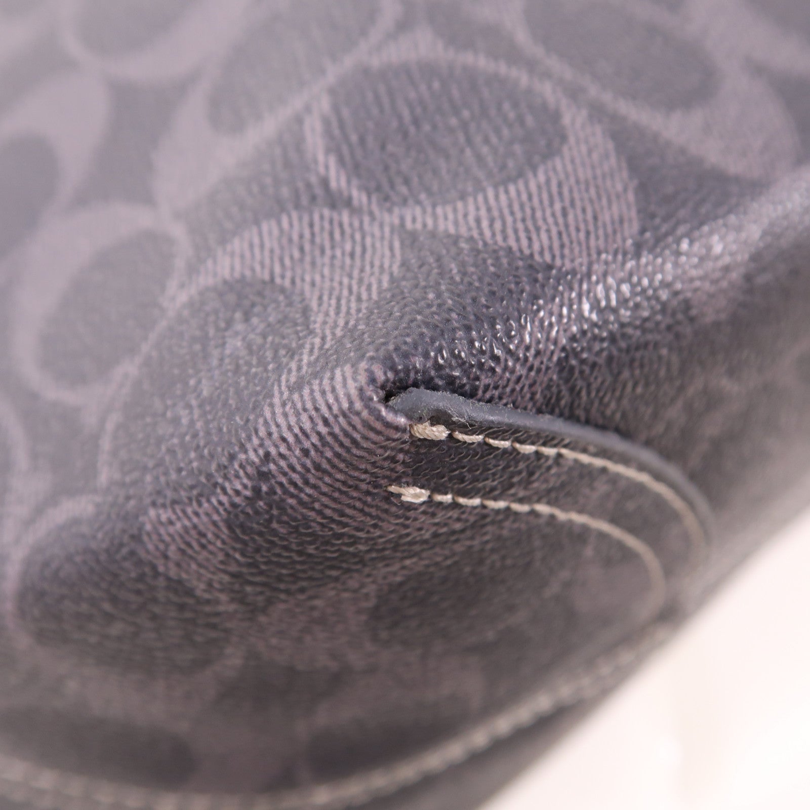 COACH 塗層帆布Tote Bag銀扣肩背袋