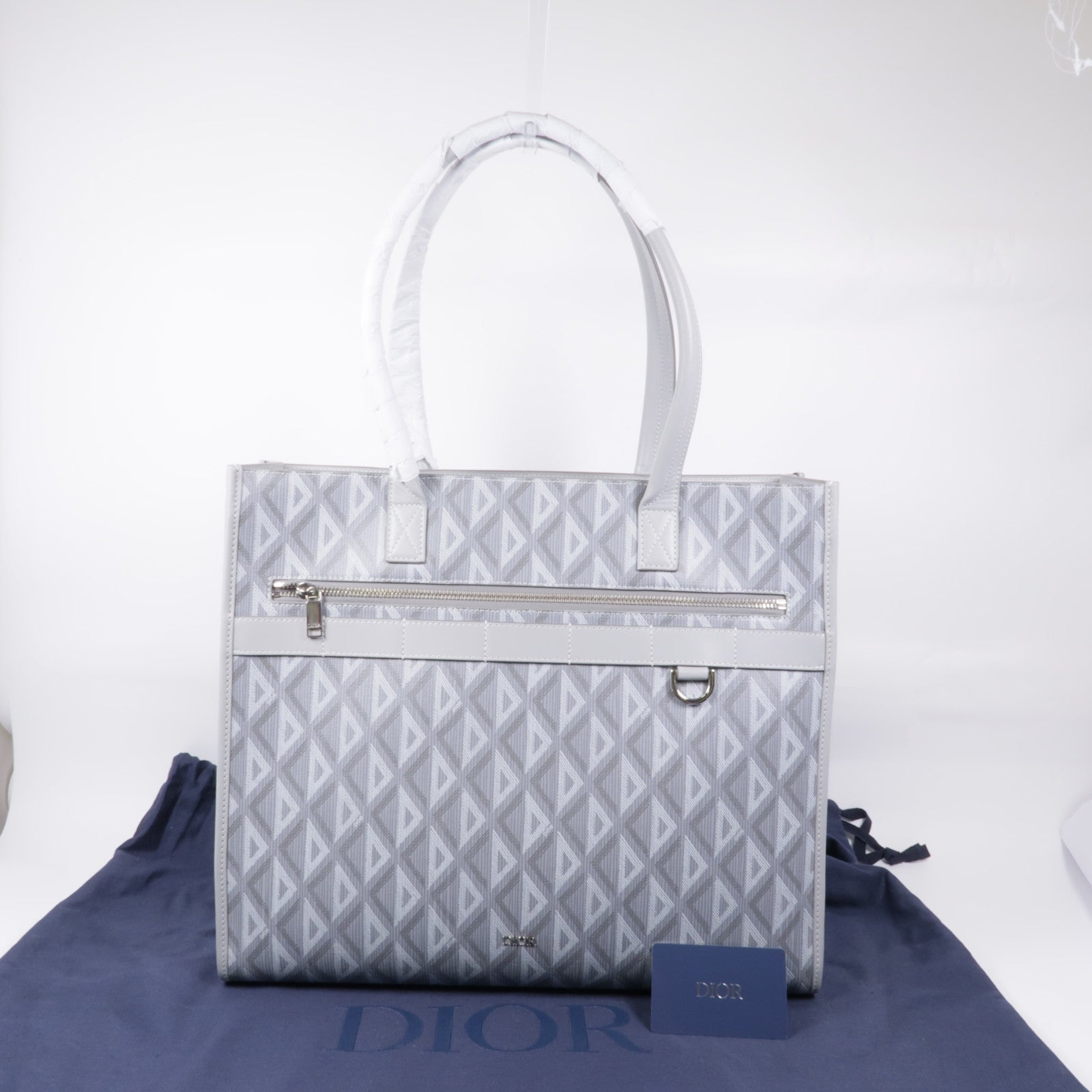 Dior 塗層帆布Shoulder Tote銀扣肩背袋/手挽袋