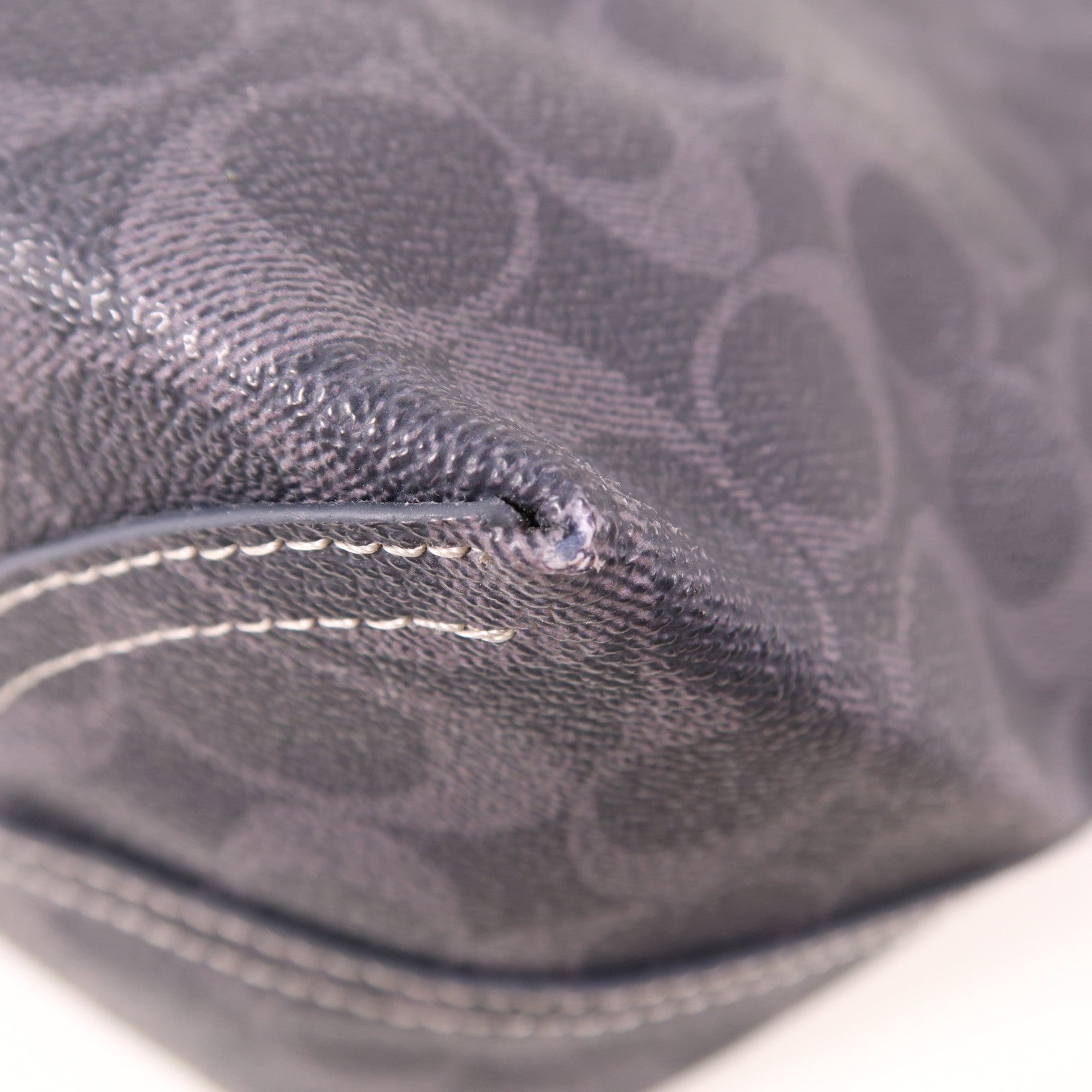 COACH 塗層帆布Tote Bag銀扣肩背袋