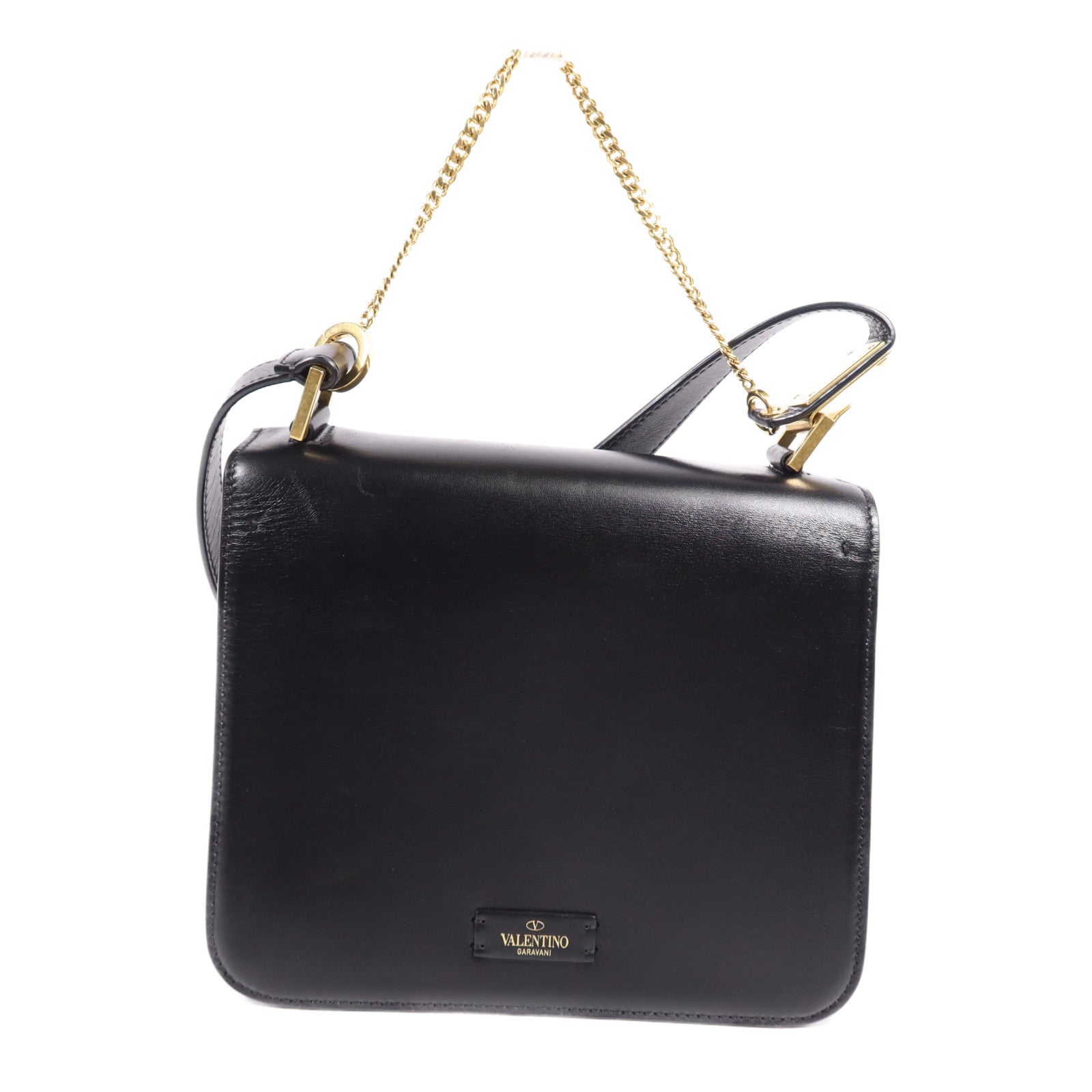 Valentino 【激減優惠】牛皮皮革Shoulder Bag銀扣肩背袋