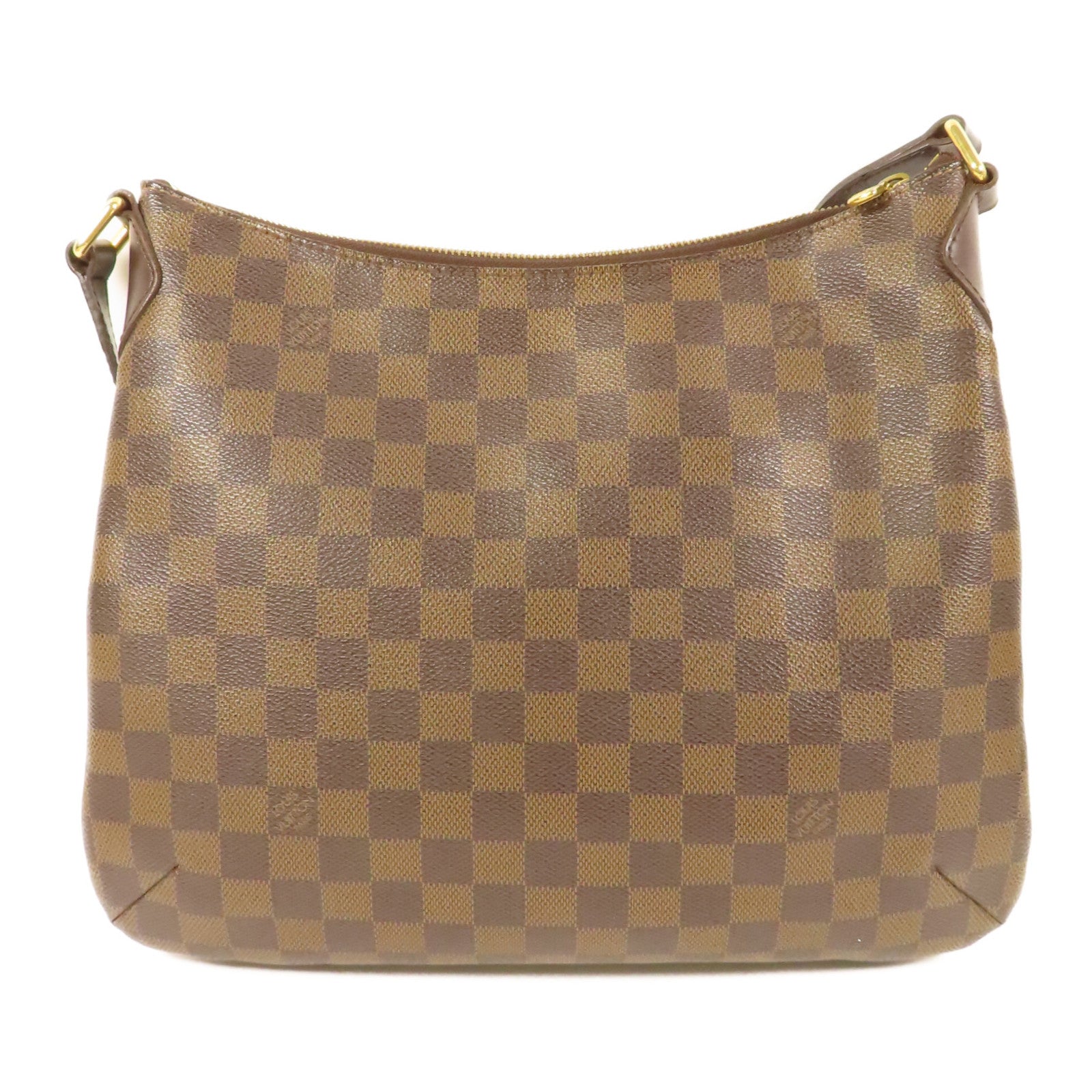 LOUIS VUITTON Damier Bloomsbury PM金扣肩背袋棕色