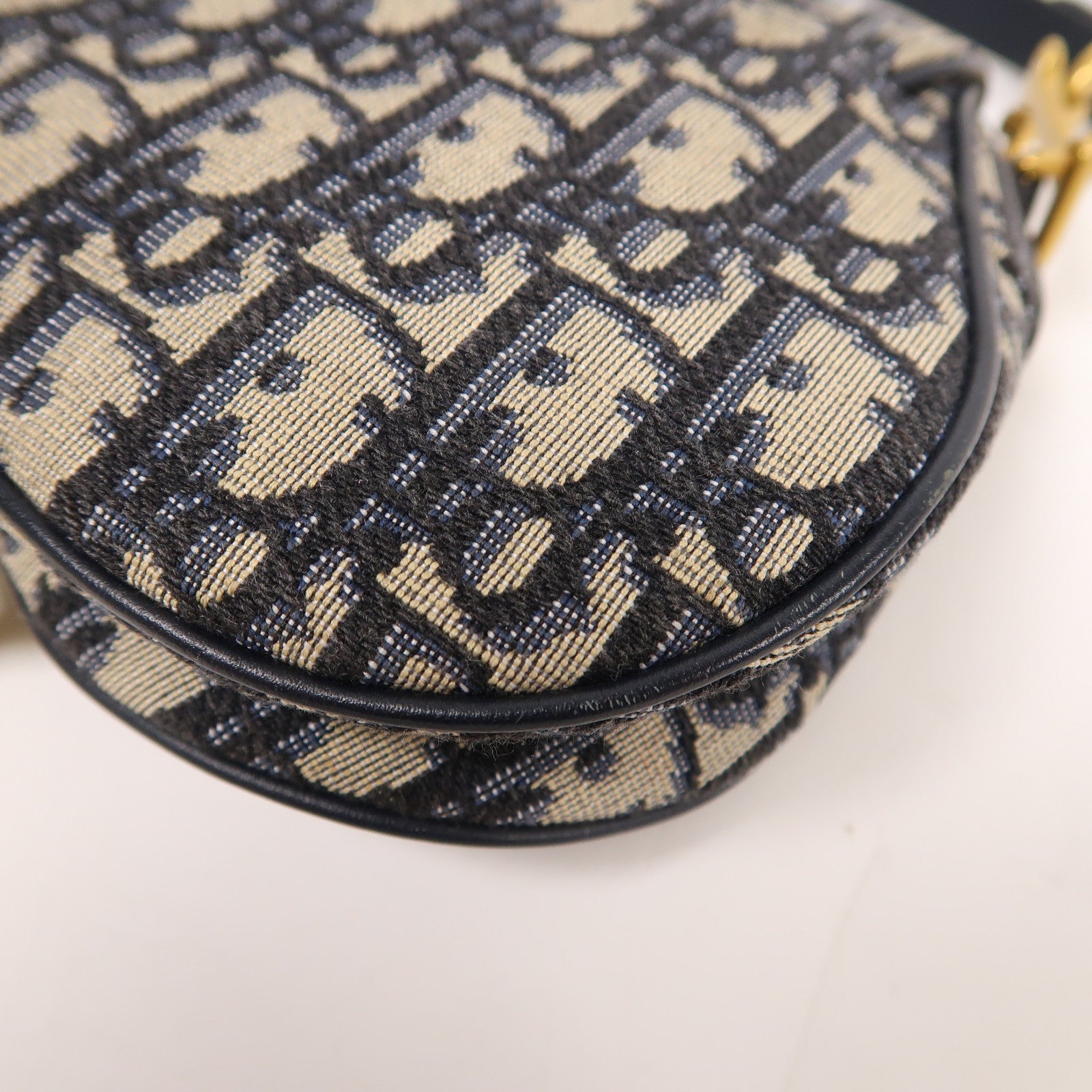 Dior 帆布Mini Saddle金扣手挽袋