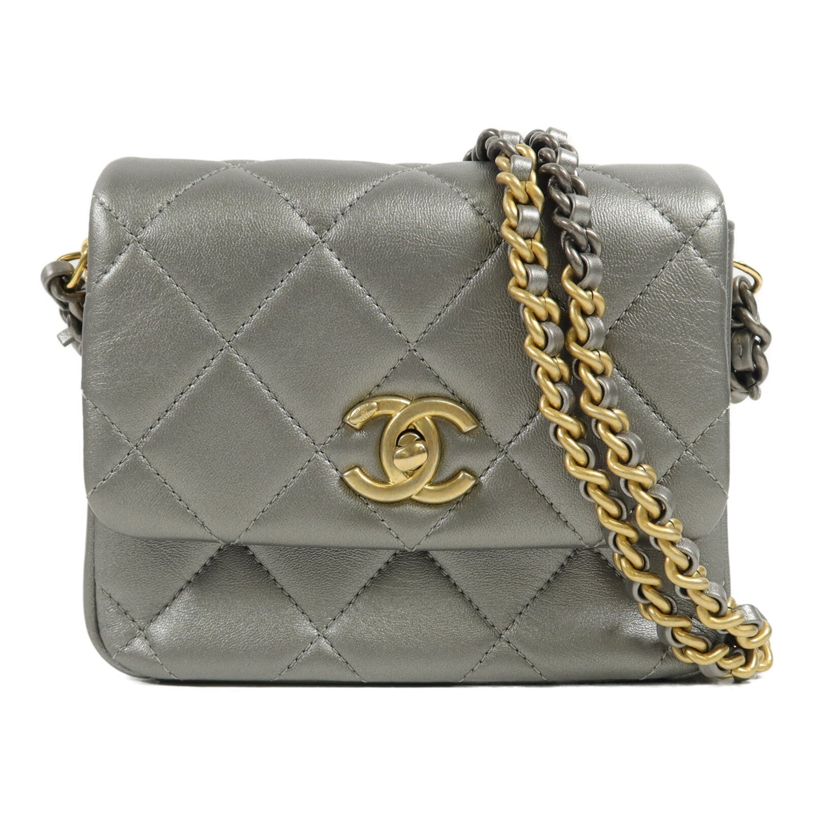 CHANEL 牛皮皮革Chain Shoulder鏈帶肩背袋