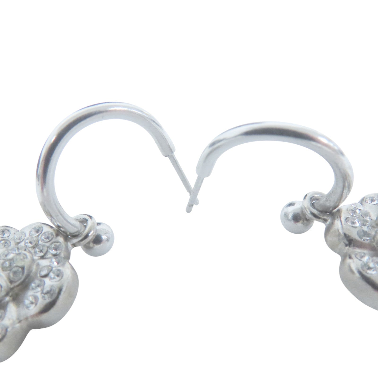 CHANEL 金屬/水鑽Earrings銀扣耳環