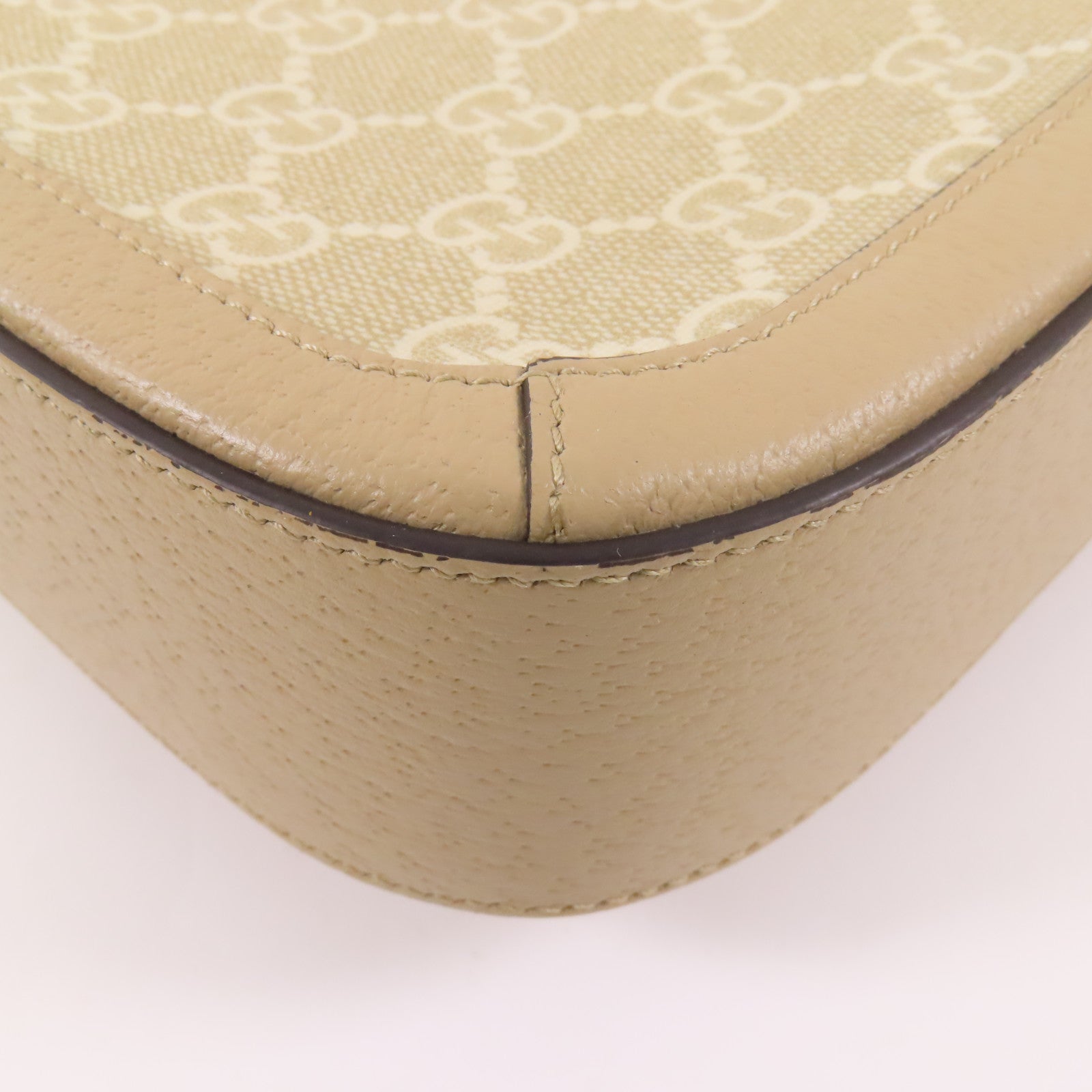 GUCCI GG SHW Horsebit 1955 Shoulder Bag 658574 Coated Canvas Beige