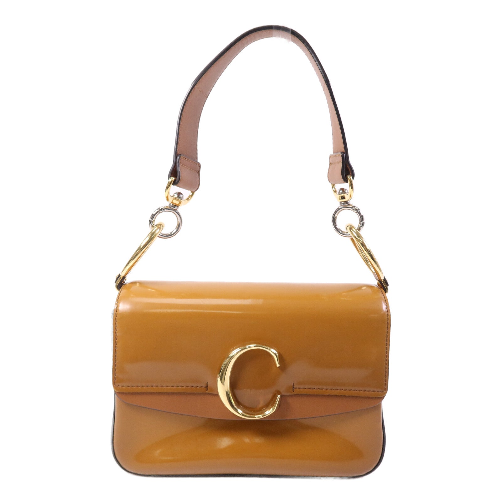 Chloe 漆皮皮革Shoulder Bag金扣肩背袋