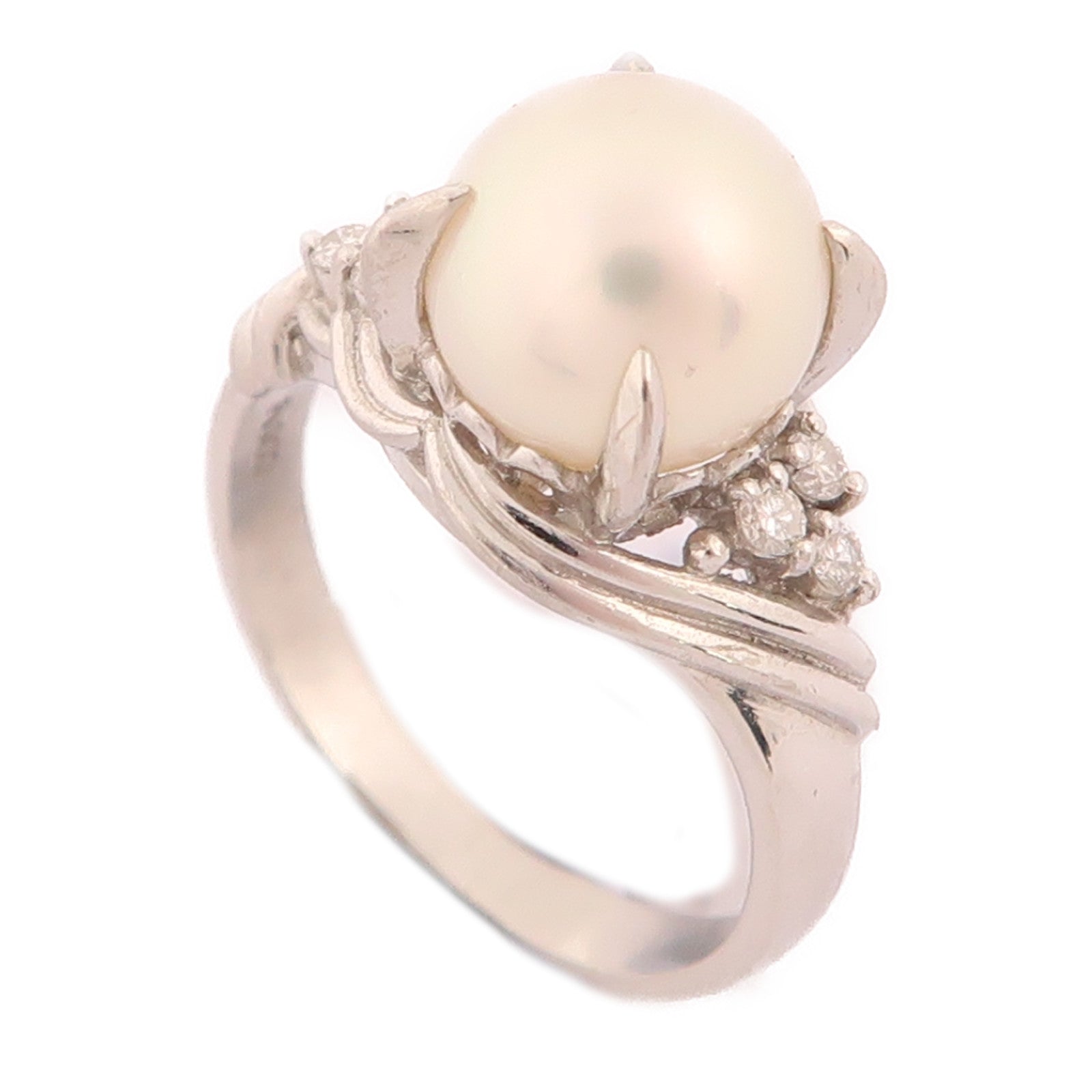 JEWELRY 【激減優惠】PT900鉑金Pearl Ring珍珠戒指US#5.25