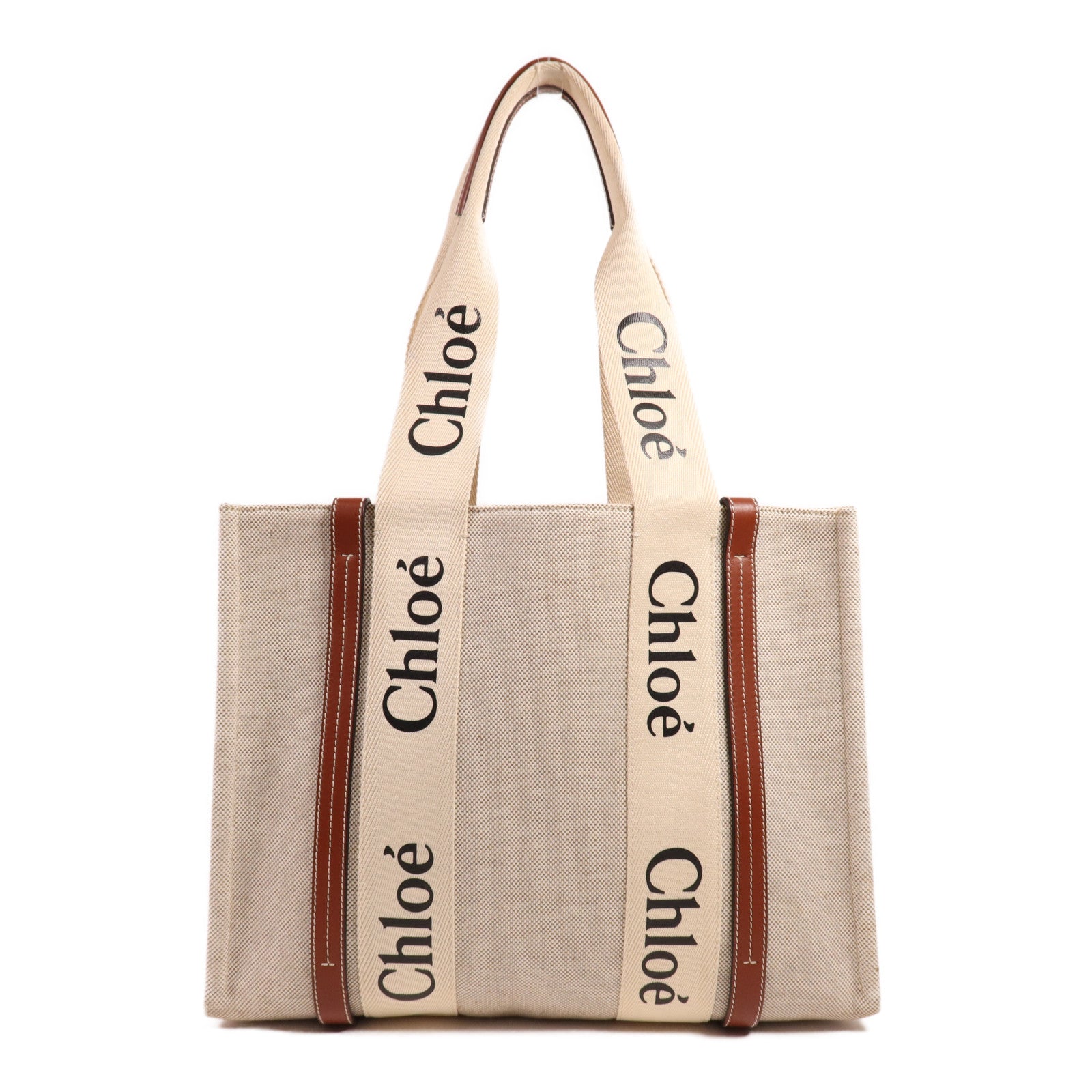 Chloe 帆布Woody Medium肩背袋/手挽袋