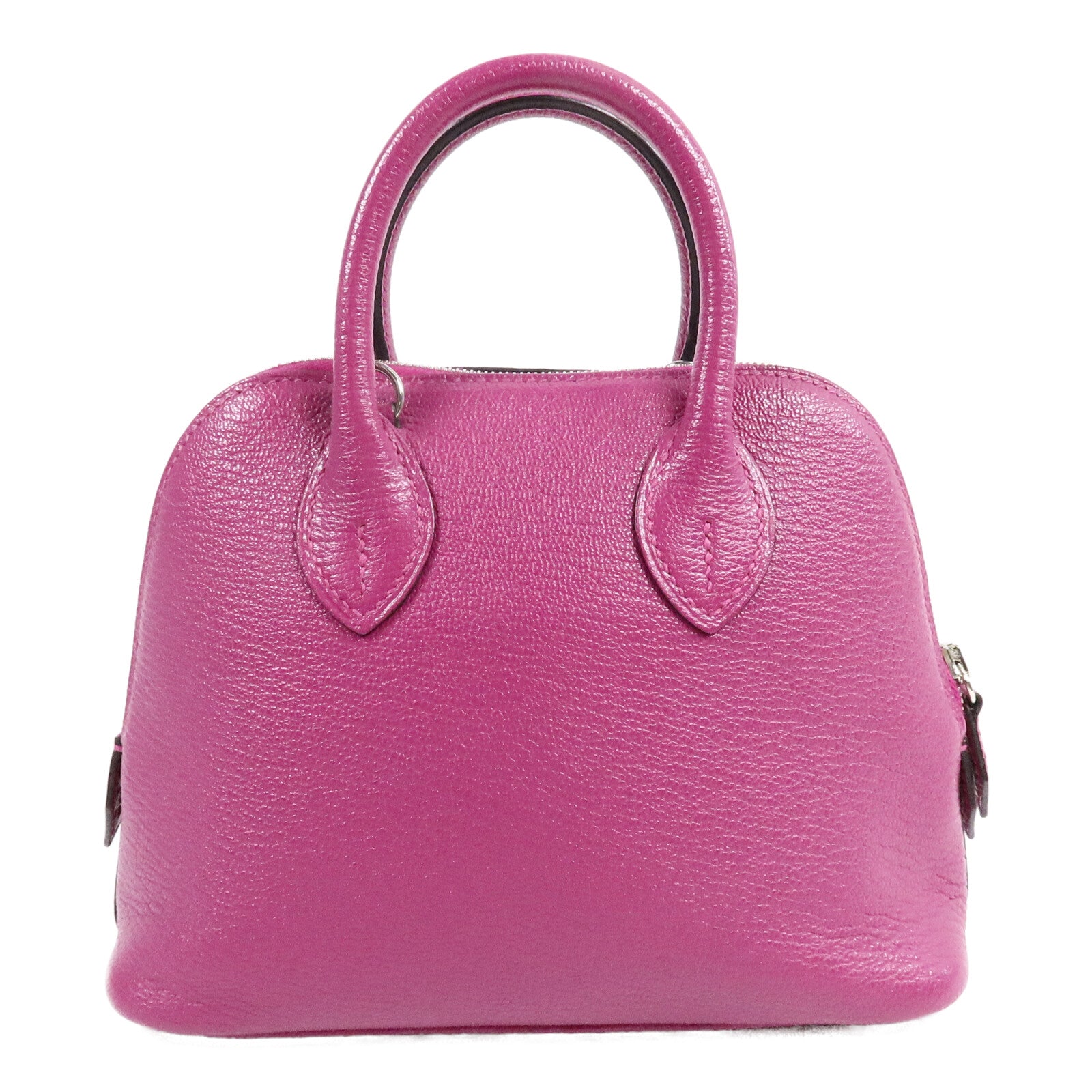 HERMES Chevre皮革Mini Bolide手挽肩背兩用袋Rose Pourpre