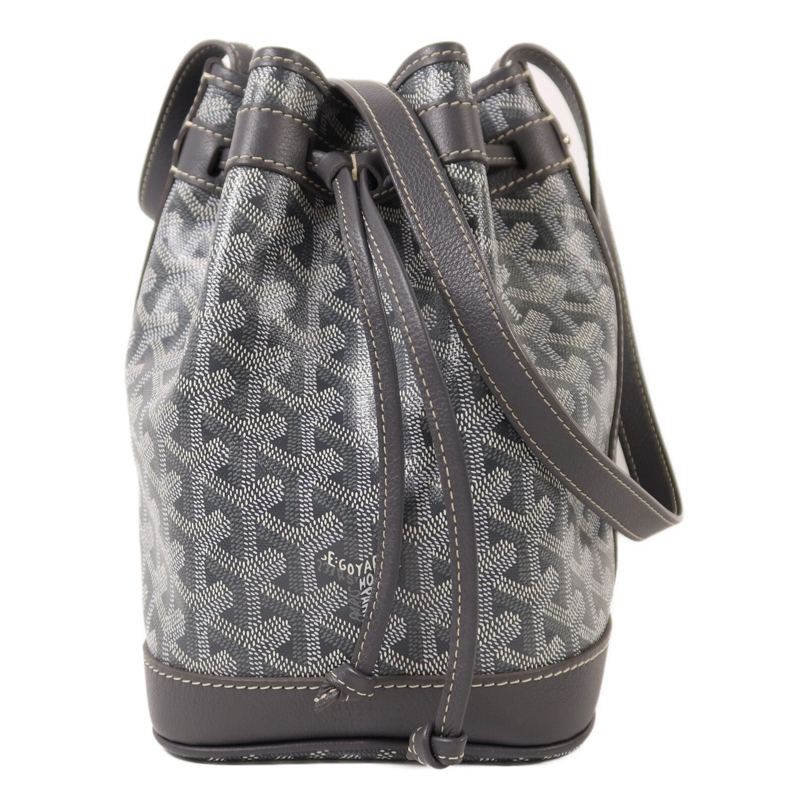 GOYARD 【激減優惠】塗層帆布Petit Flot Bucket Bag銀扣肩背袋