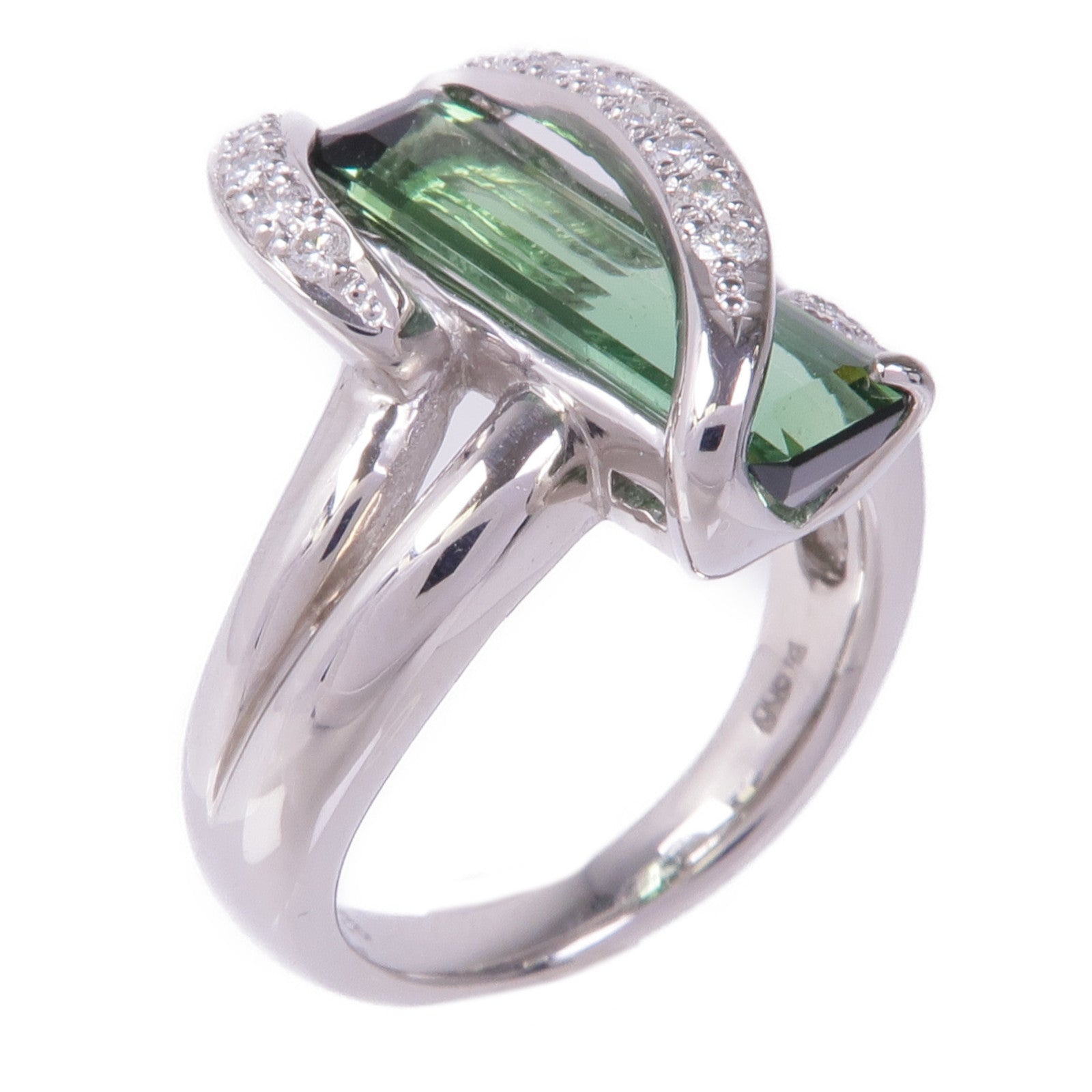JEWELRY PT900鉑金Tourmaline Diamond Ring碧璽/鑽石戒指粉紅色US#6.25