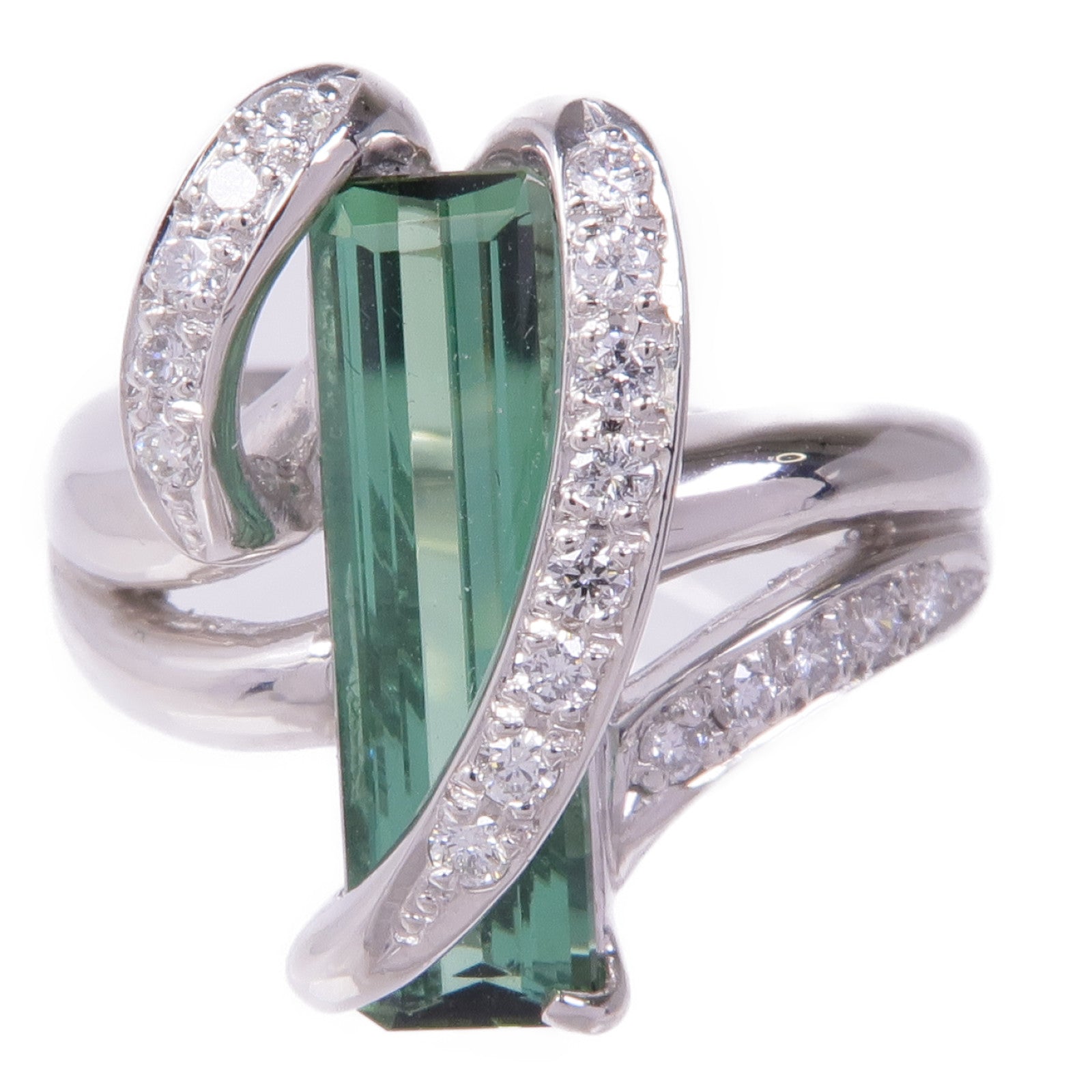 JEWELRY PT900鉑金Tourmaline Diamond Ring碧璽/鑽石戒指粉紅色US#6.25