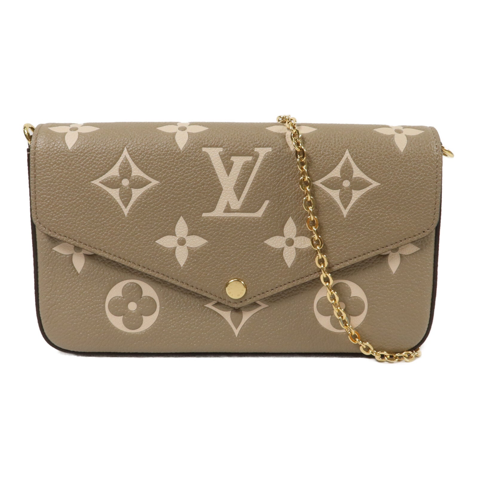 LOUIS VUITTON Monogram Empreinte Felicie Pochette金扣鏈帶肩背袋