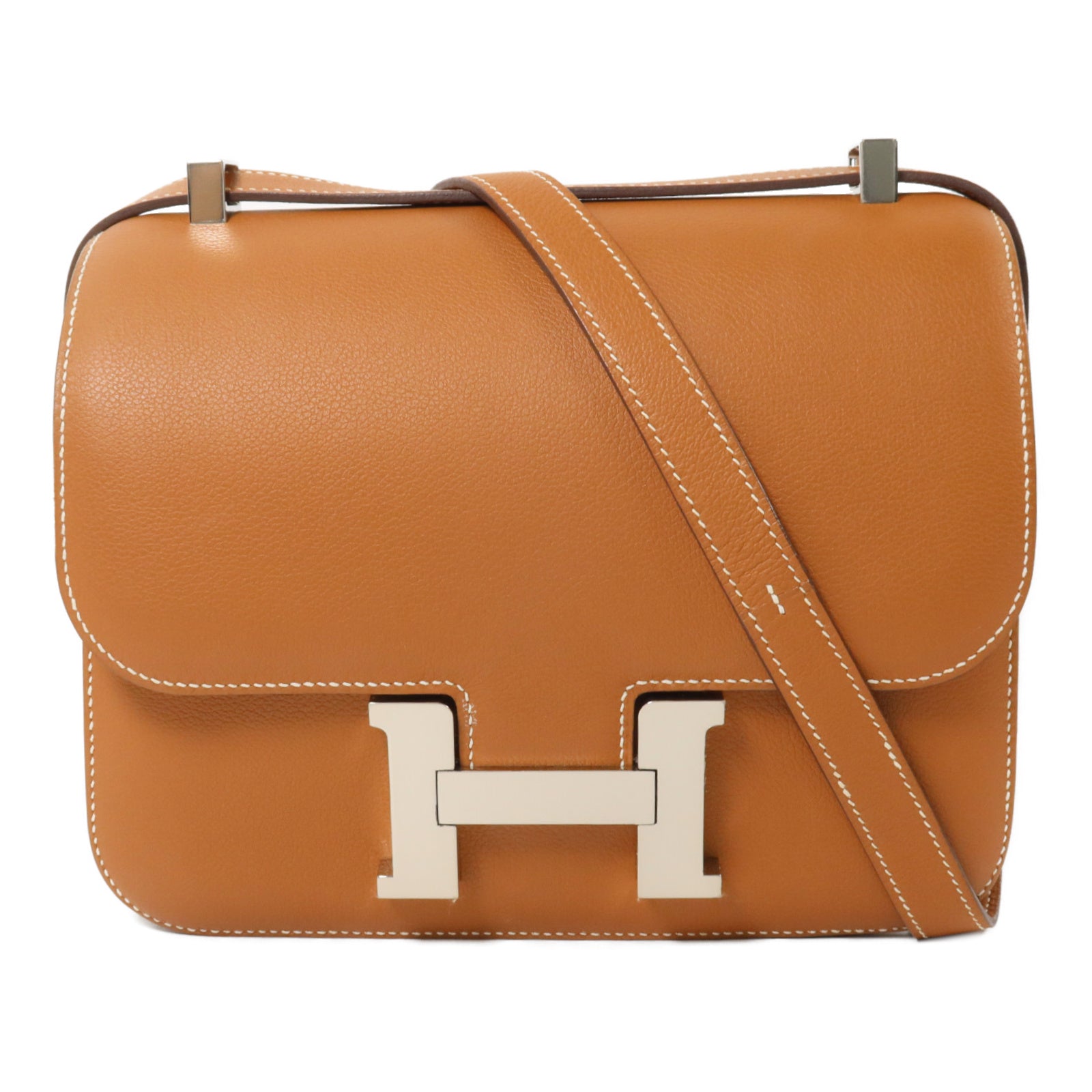 HERMES Evercolor皮革Constance 24肩背袋Gold