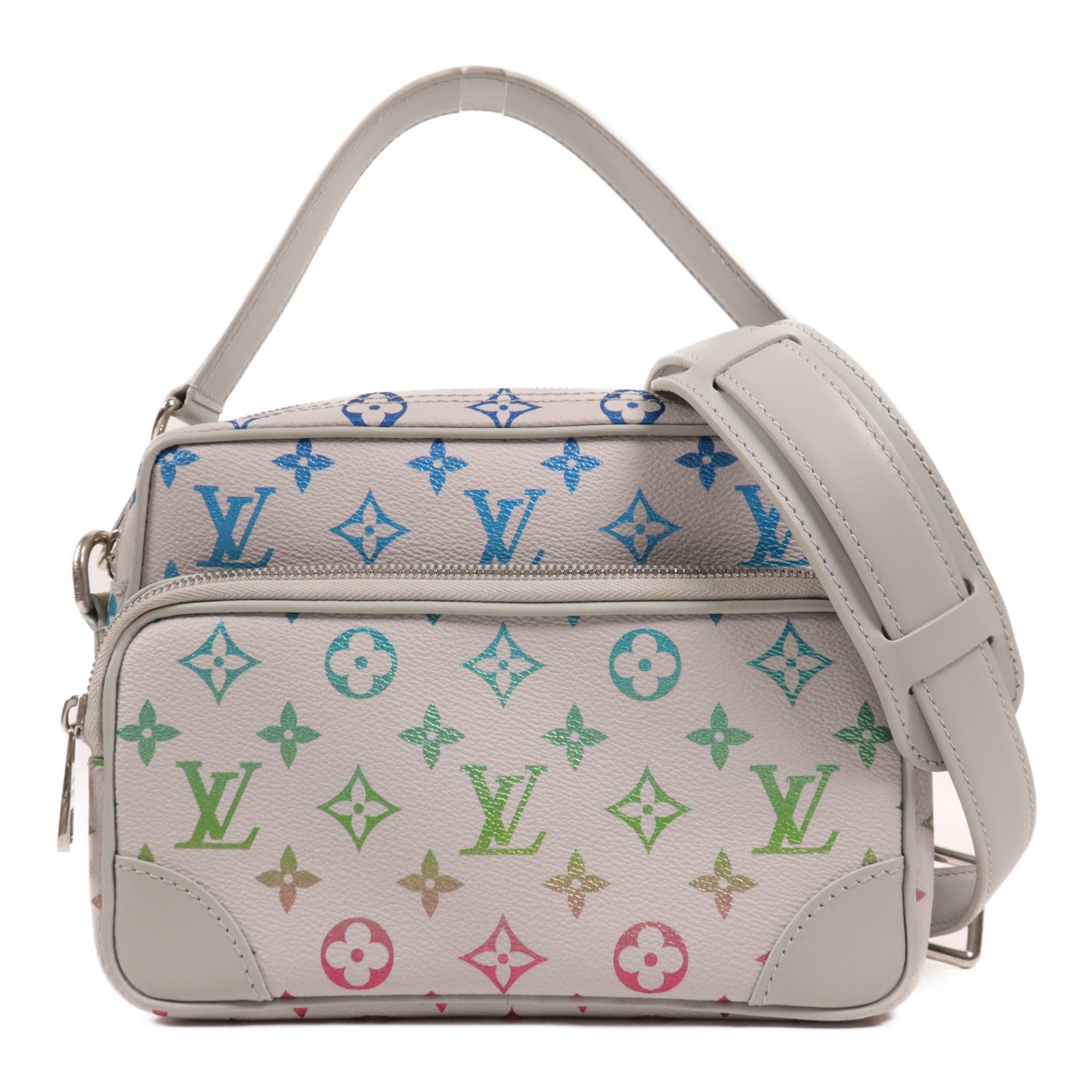 LOUIS VUITTON Monogram Iridescent Nile NM Bag Messenger銀扣手挽肩背兩用袋