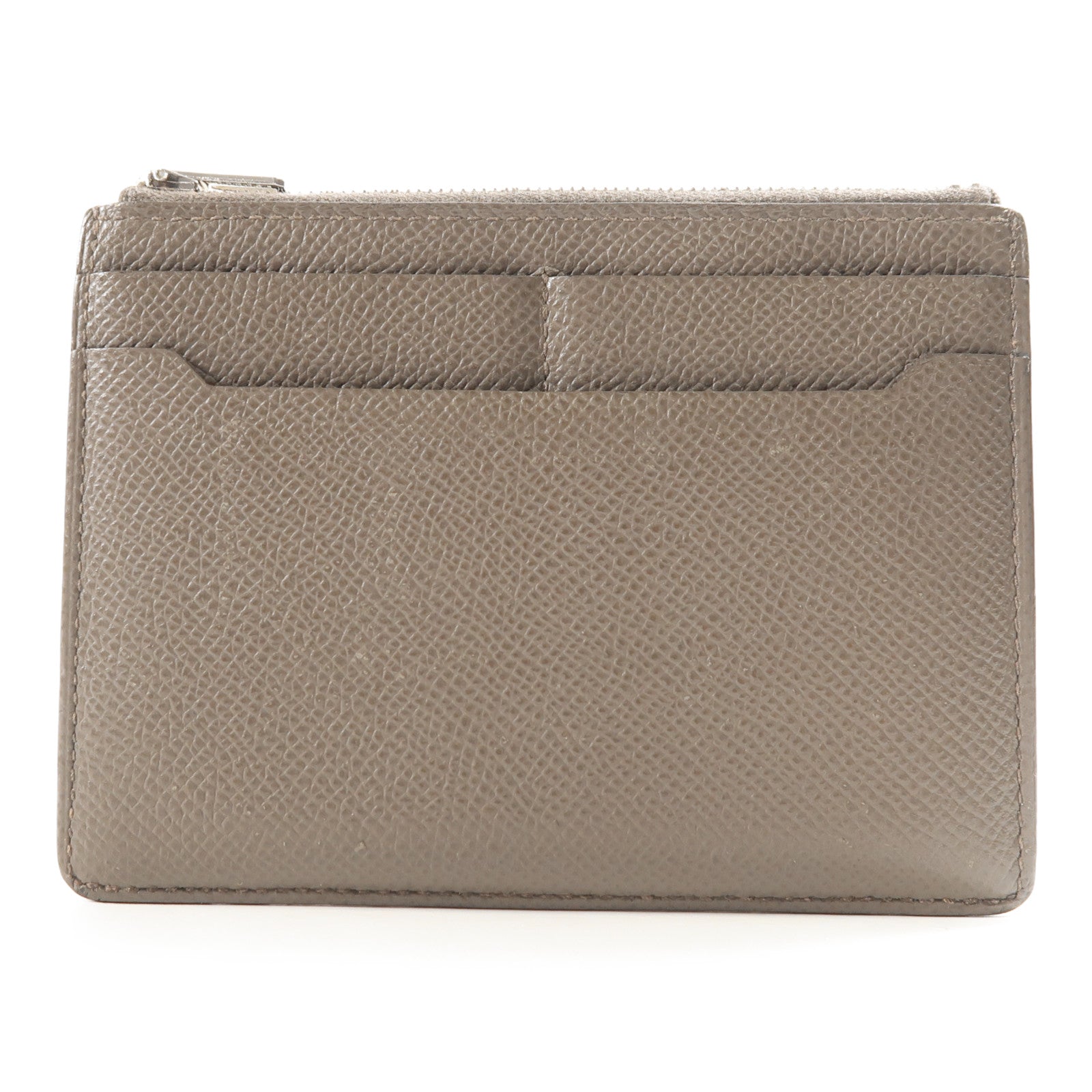 HERMES 【激減優惠】Epsom皮革Porte-Cartes Zippe City銀扣錢包Etain