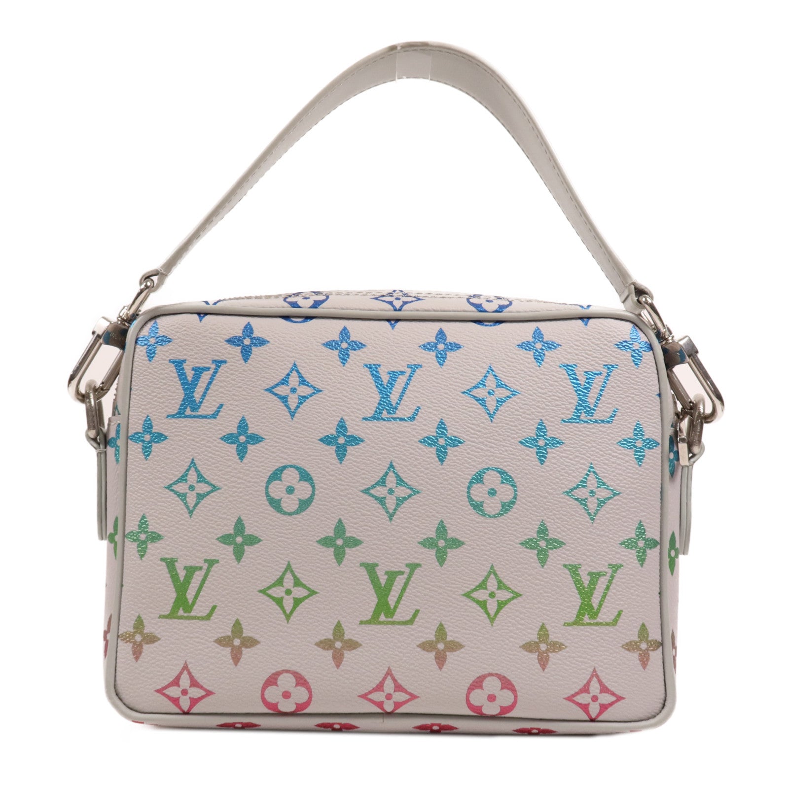 LOUIS VUITTON Monogram Iridescent Nile NM Bag Messenger銀扣手挽肩背兩用袋