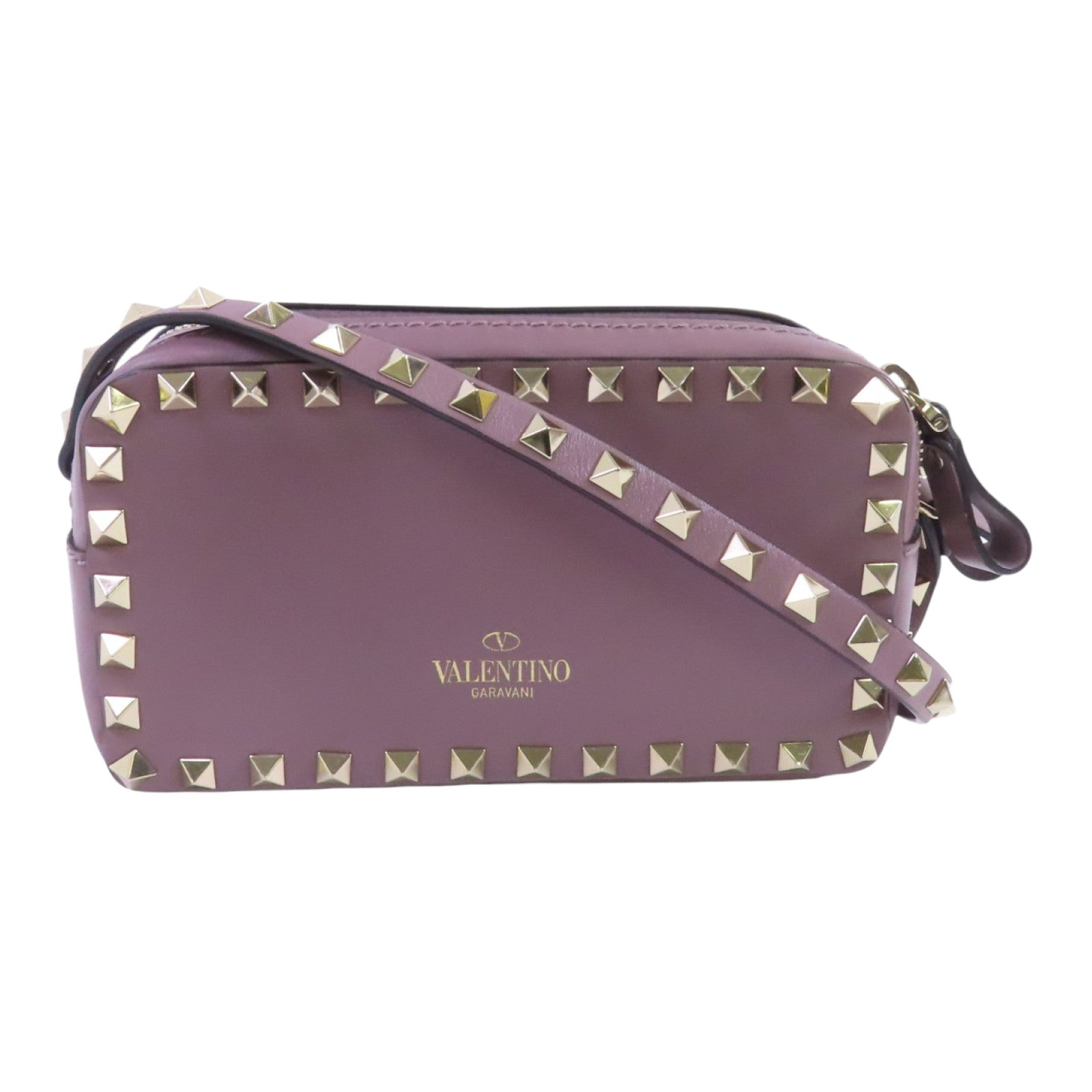 Valentino 牛皮皮革Rockstud Shoulder Bag金扣肩背袋
