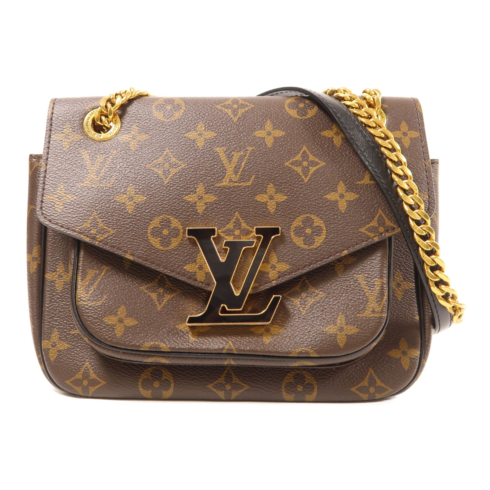 LOUIS VUITTON Monogram Passy金扣肩背袋棕色