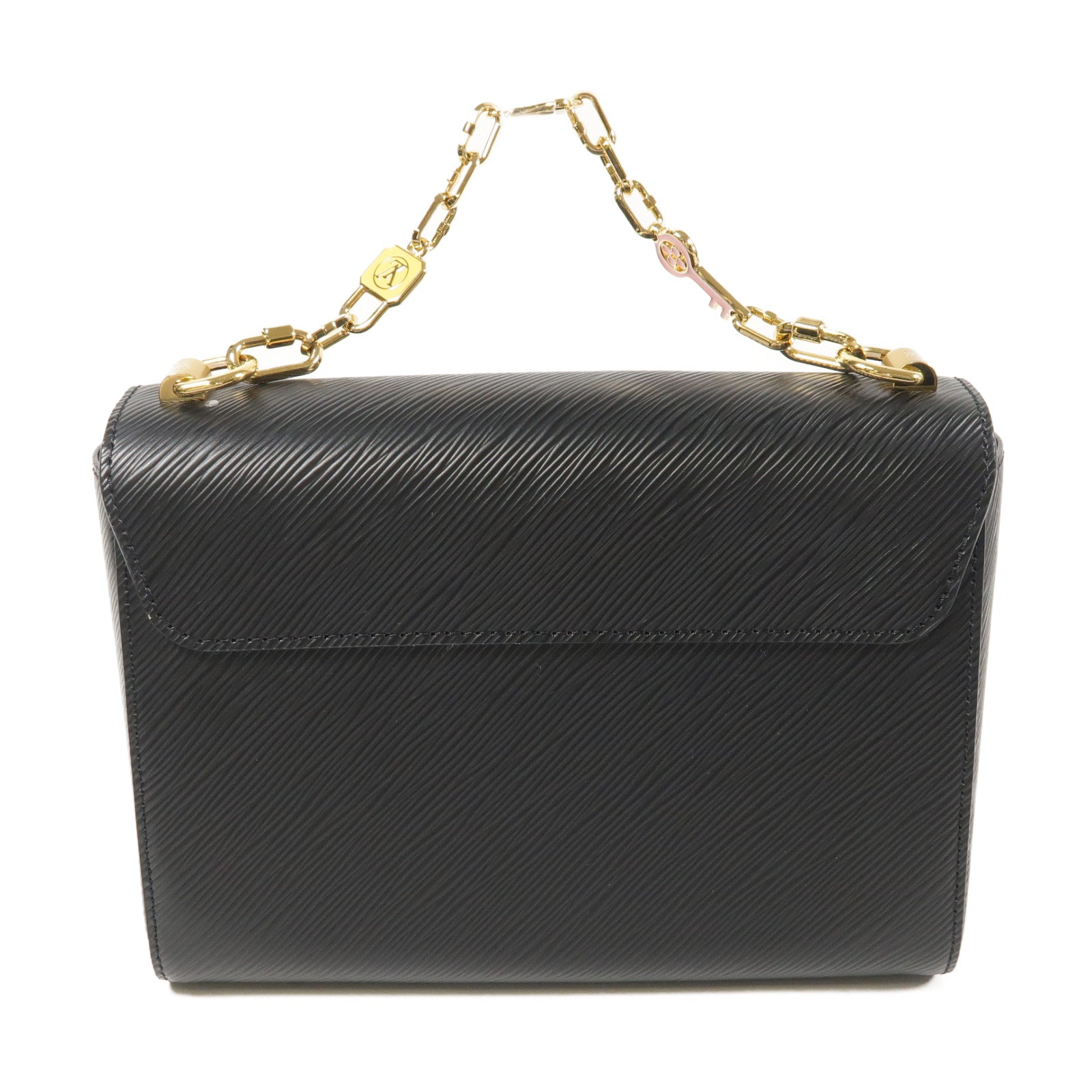 LOUIS VUITTON Epi Twisted MM金扣鏈帶手挽肩背兩用袋