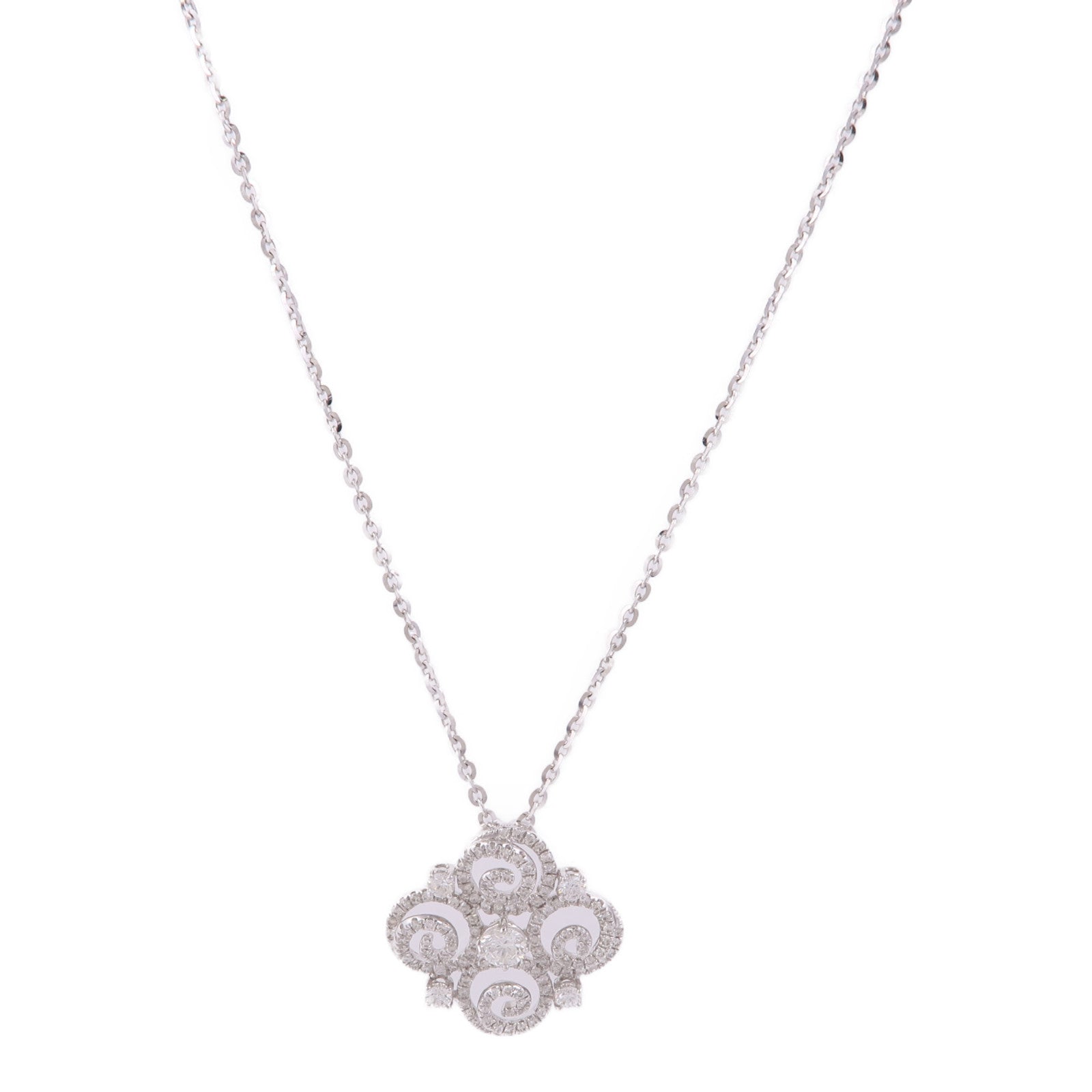 JEWELRY (PRICE DOWN) Diamond Necklace 18K White Gold