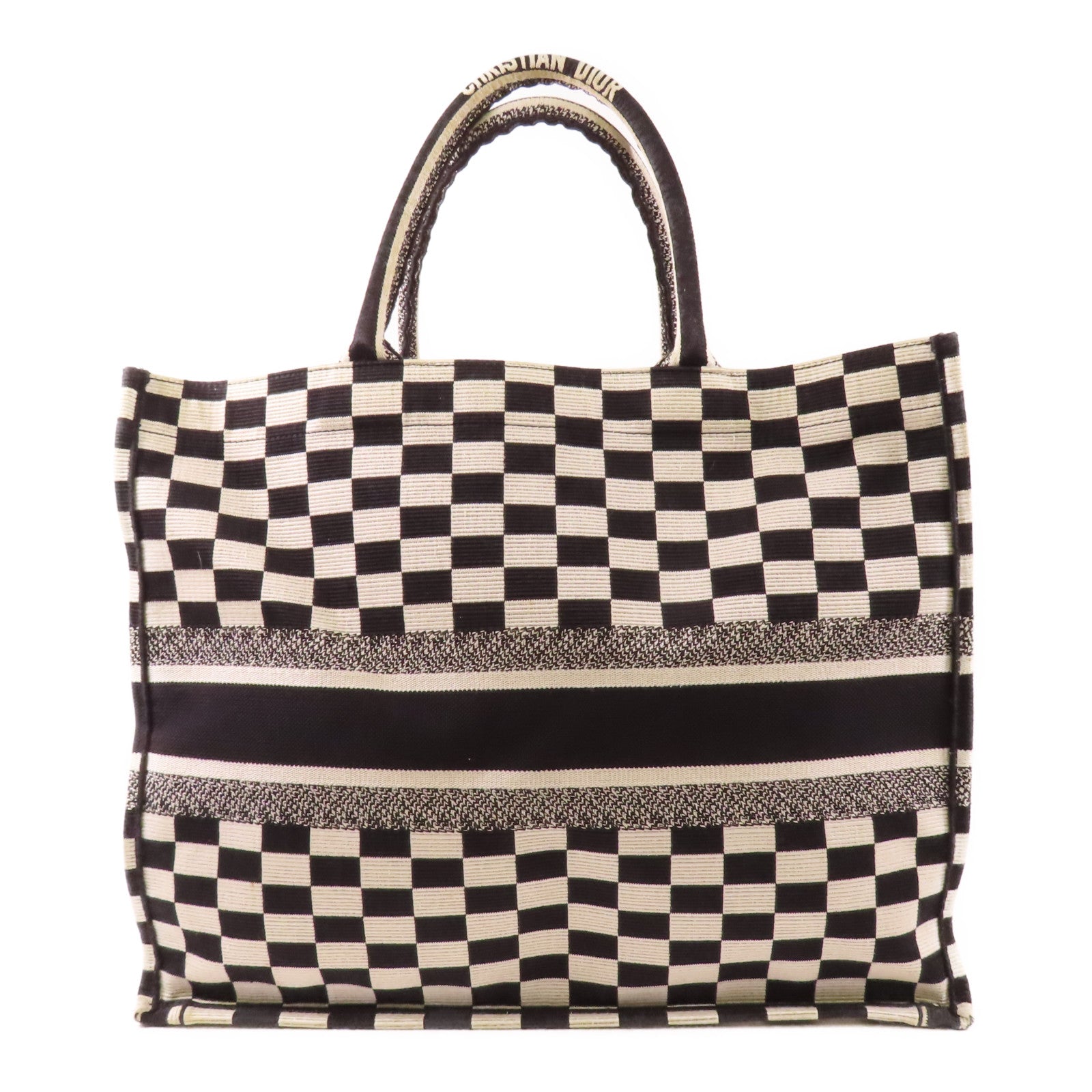 Dior CD Book Large Tote Bag Canvas White/Black
