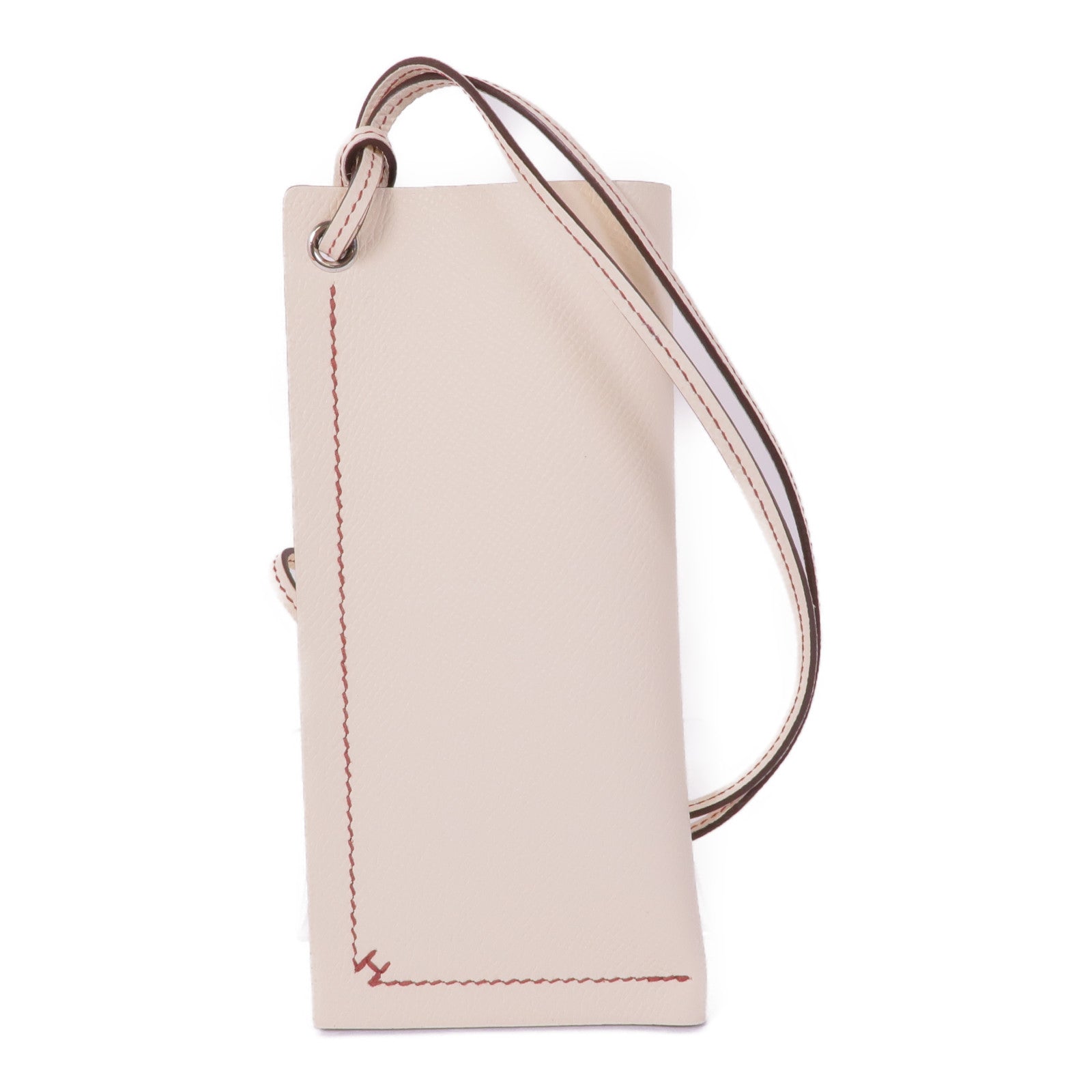 HERMES Epsom皮革H Sellier Glasses Case銀扣眼鏡盒Craie