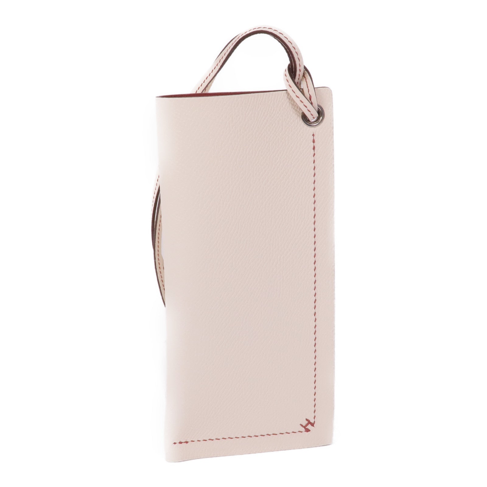 HERMES Epsom皮革H Sellier Glasses Case銀扣眼鏡盒Craie