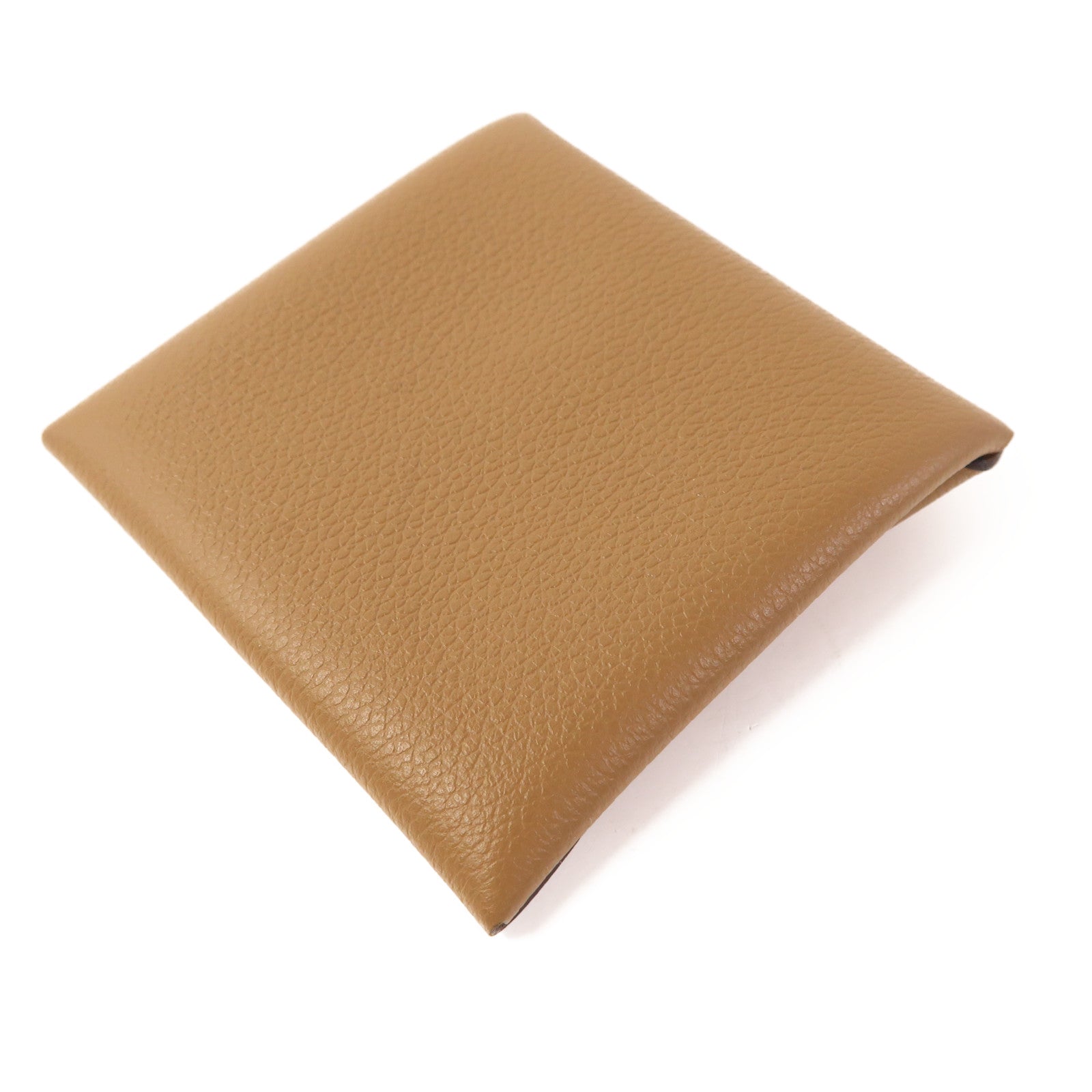 HERMES Evercolor皮革Bastia Change Purse銀扣零錢包Etoupe