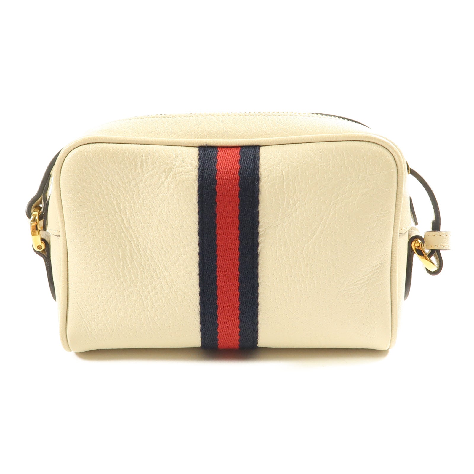 GUCCI GG GHW Ophidia Mini Shoulder Bag Calfskin Leather 517350 White