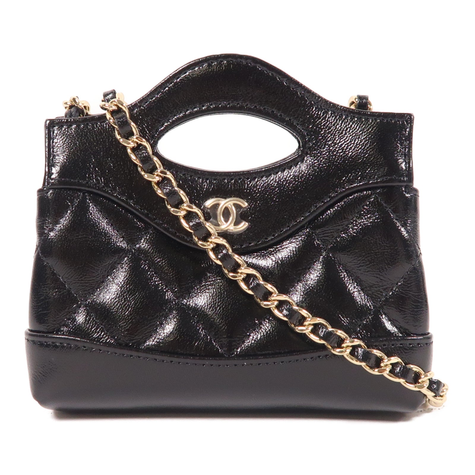 CHANEL 牛皮皮革Chanel 31 Nano金扣鏈帶肩背袋– Brand Off Hong