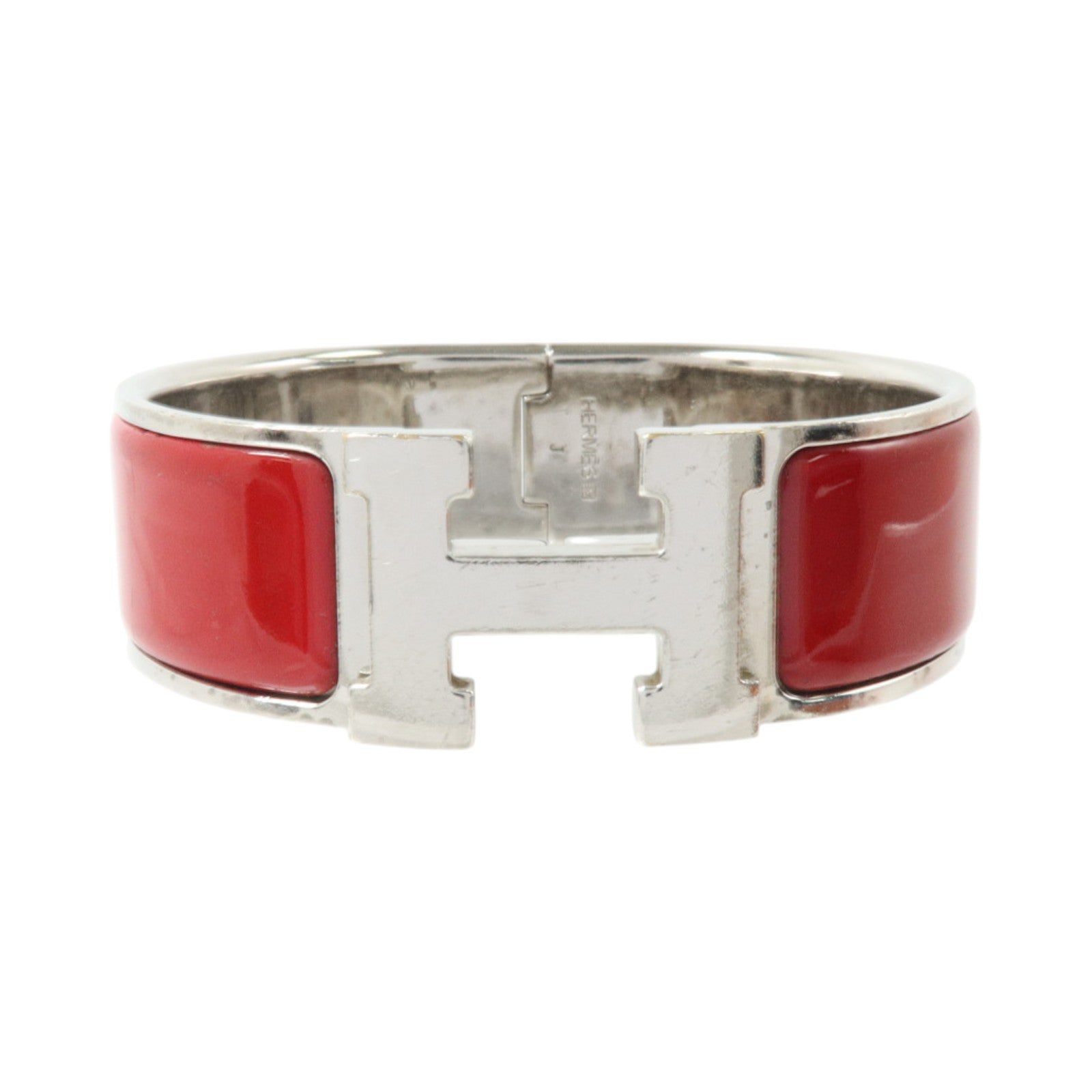 HERMES 金屬/琺瑯Clic-Clac H Bracelet銀扣手鏈