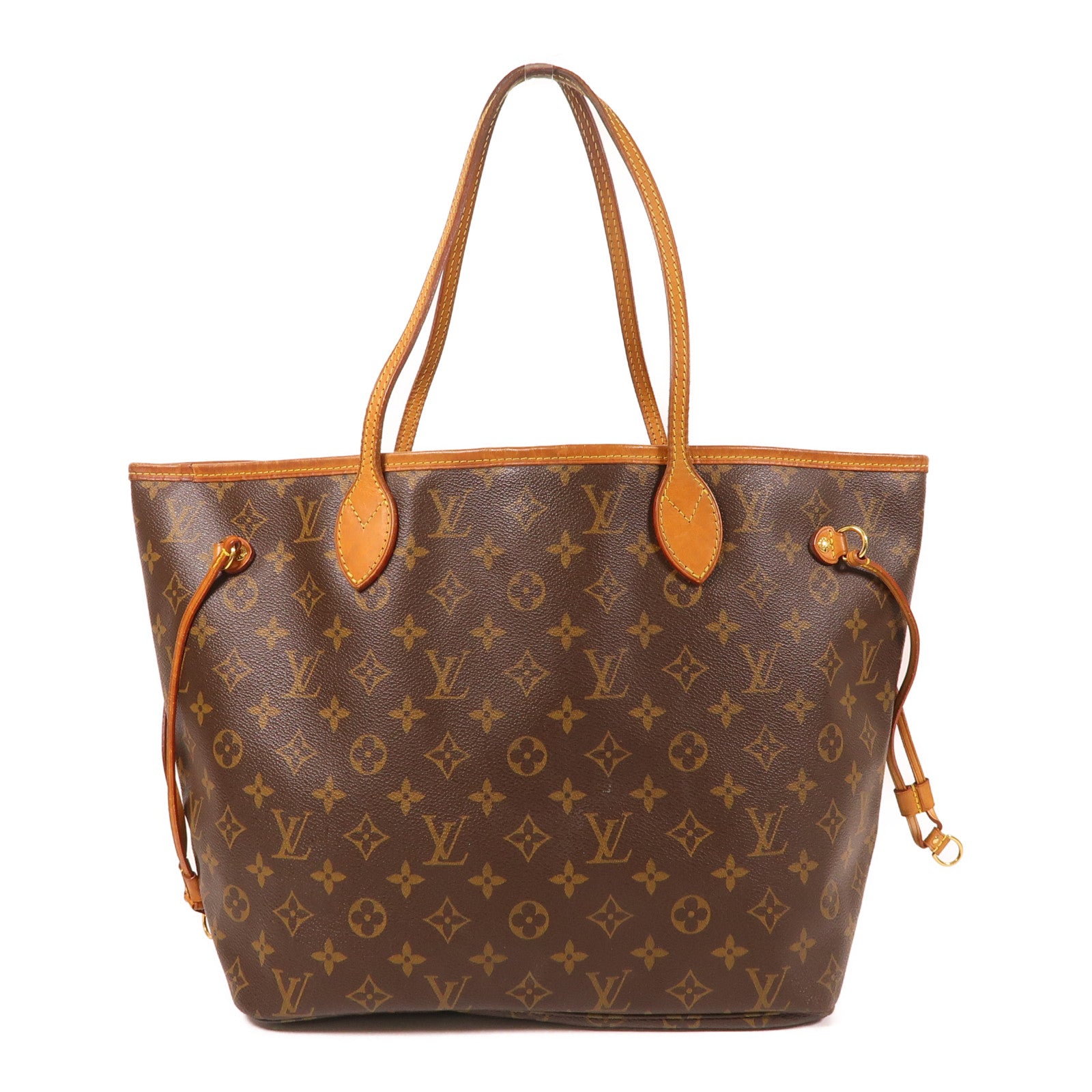 LOUIS VUITTON 【激減優惠】Monogram Neverfull MM金扣肩背袋啡色