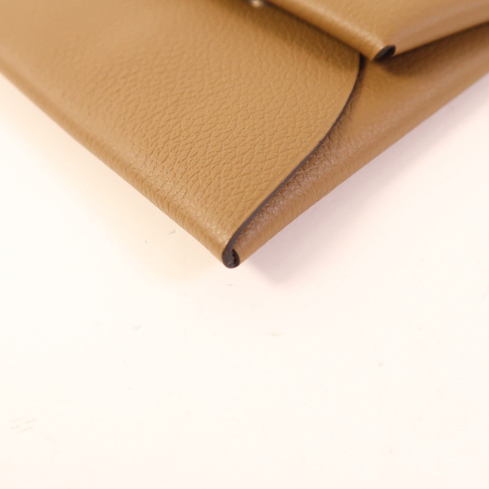 HERMES Evercolor皮革Bastia Change Purse銀扣零錢包Etoupe