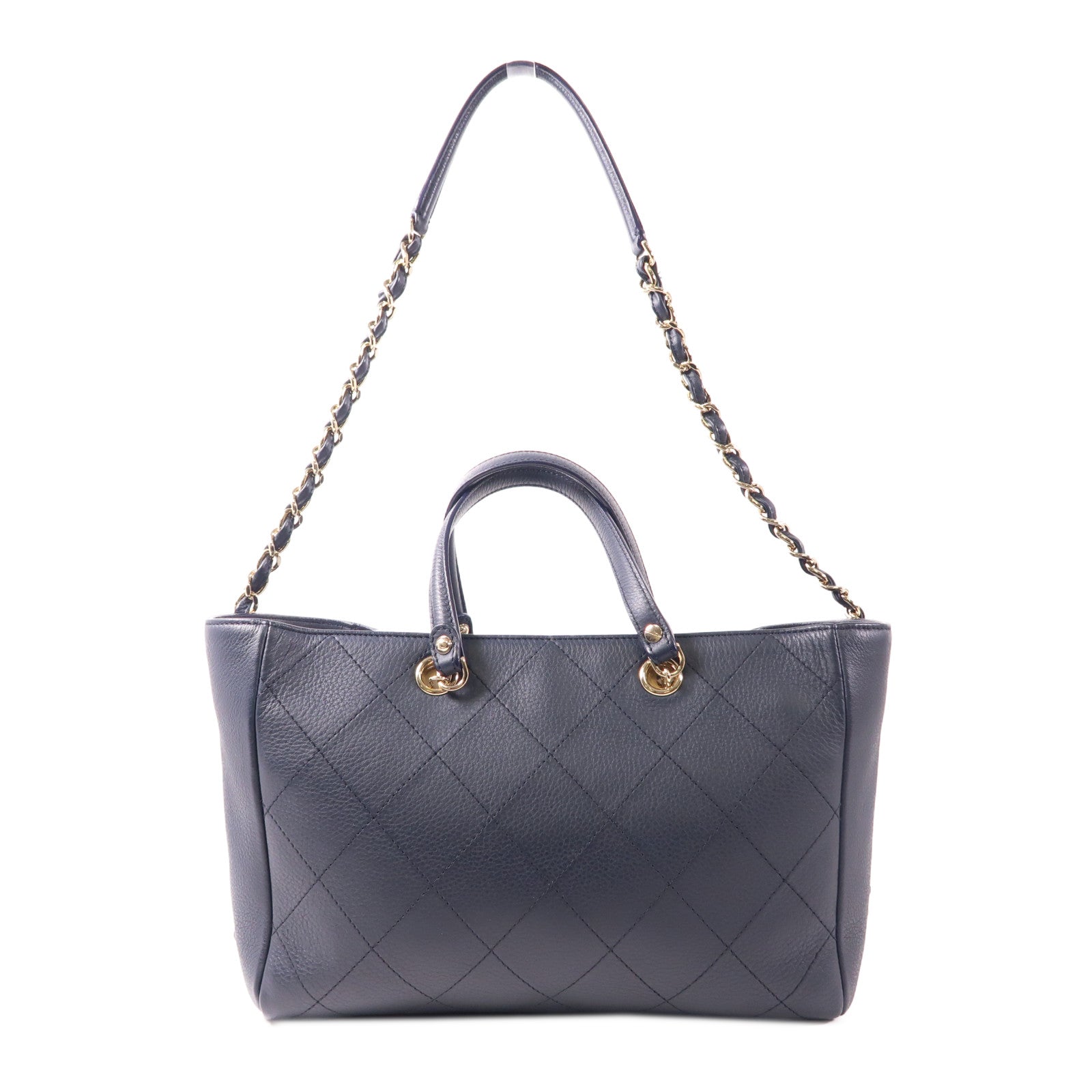 CHANEL 牛皮皮革Shoulder Bag金扣手挽肩背兩用袋