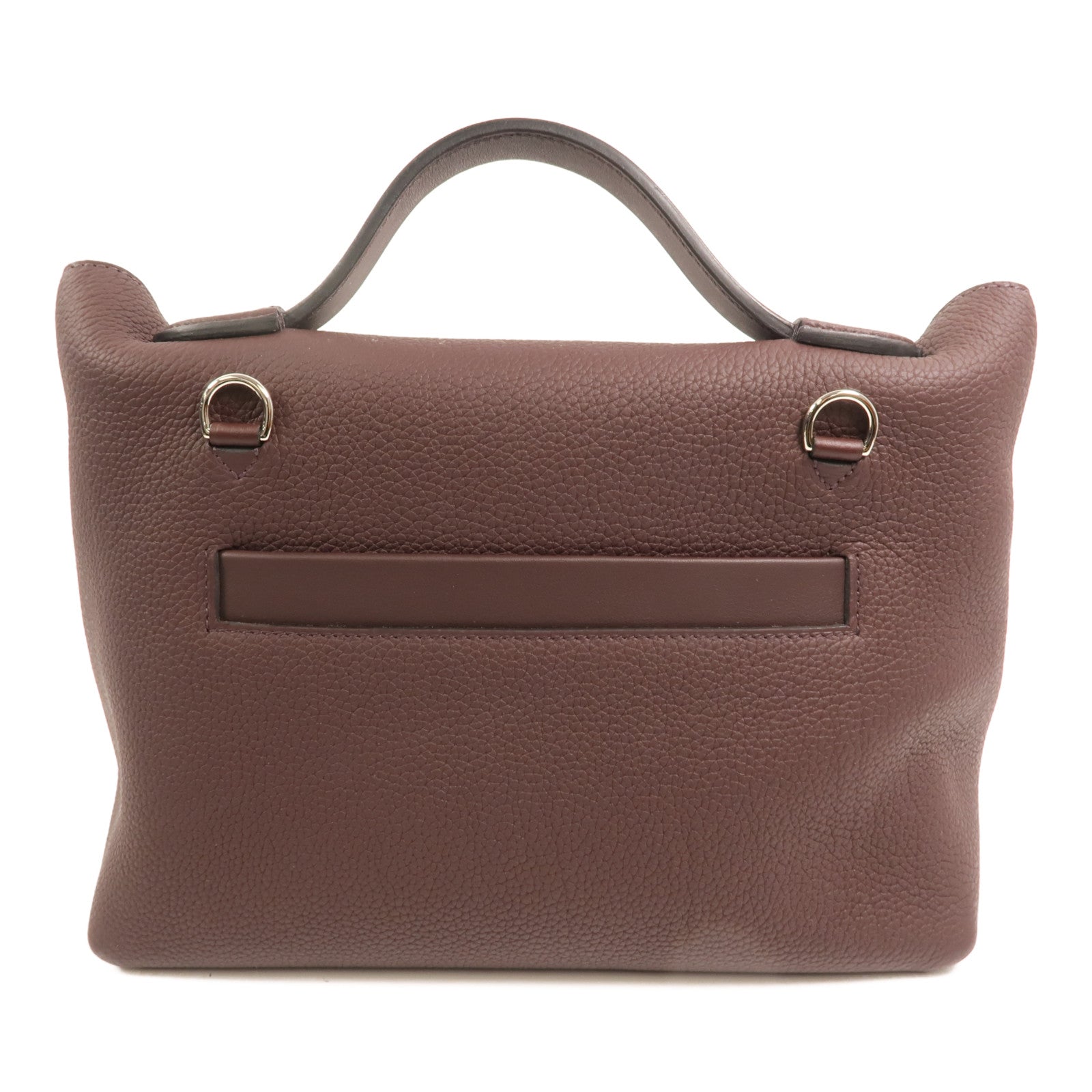 HERMES Evercolor皮革24/24 29cm銀扣手挽肩背兩用袋Rouge Sellier