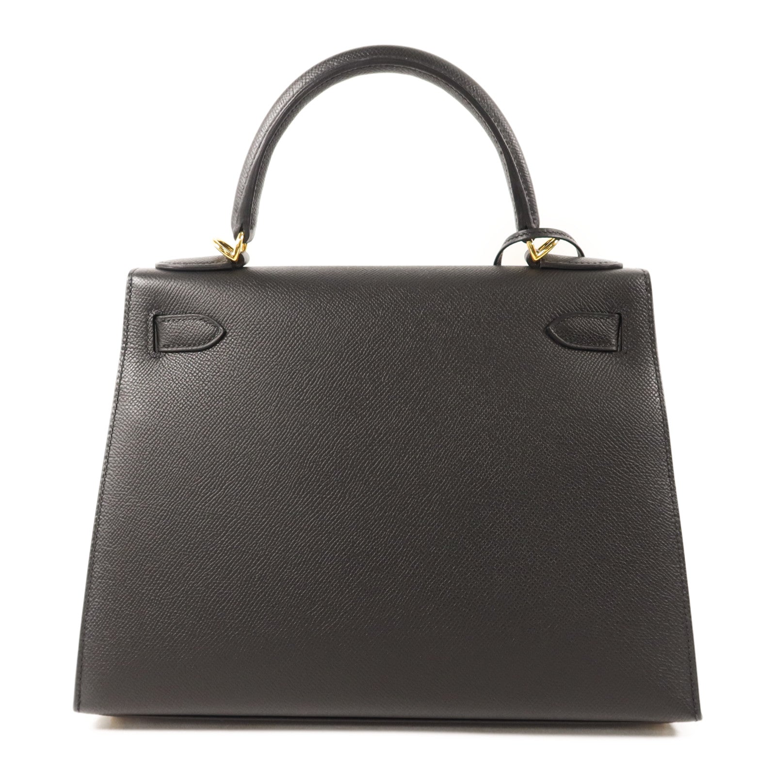 HERMES Epsom皮革Kelly 28金扣手挽肩背兩用袋Noir
