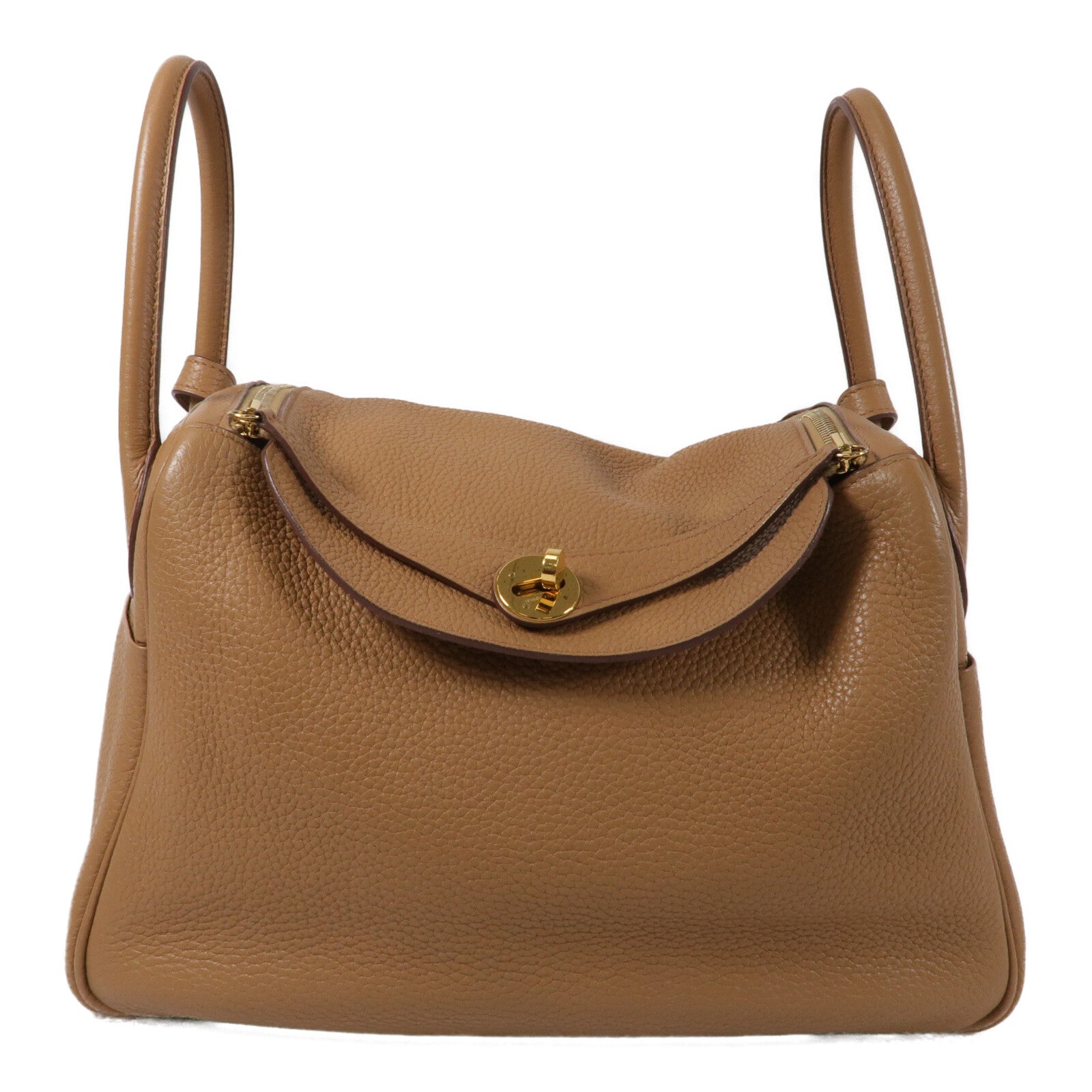 HERMES Clemence皮革Lindy 30手挽肩背兩用袋Naturel Sable