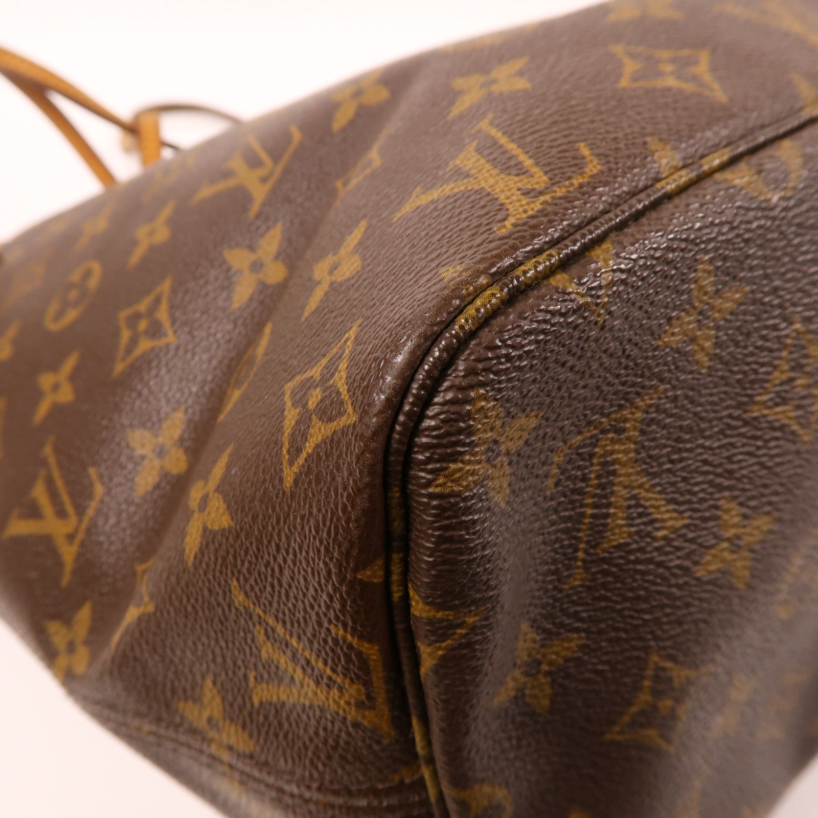 LOUIS VUITTON Monogram Neverfull MM金扣肩背袋啡色