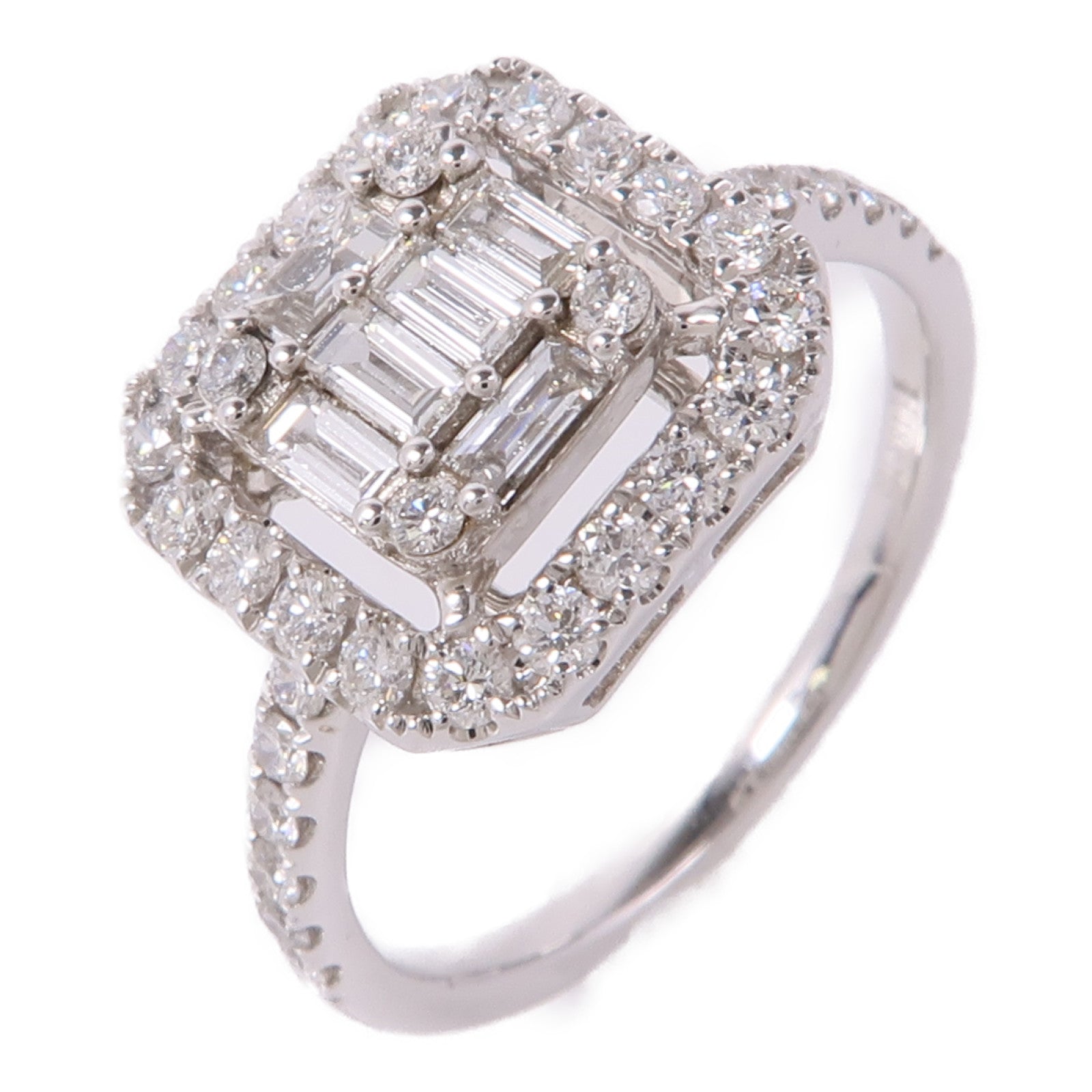 JEWELRY (PRICE DOWN) Diamond Ring 18K White Gold US#6.5