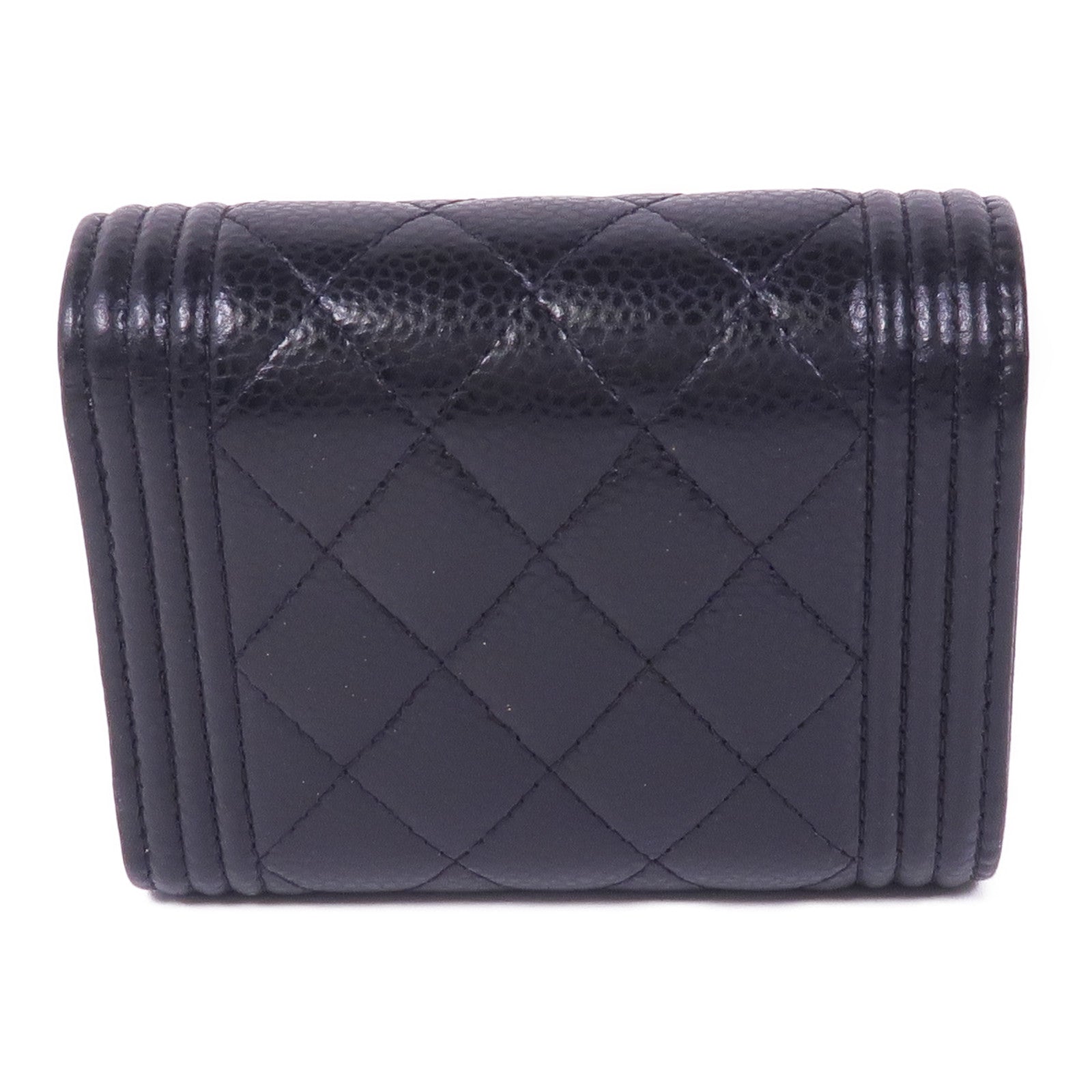 CHANEL 牛皮皮革Boy Wallet金扣錢包