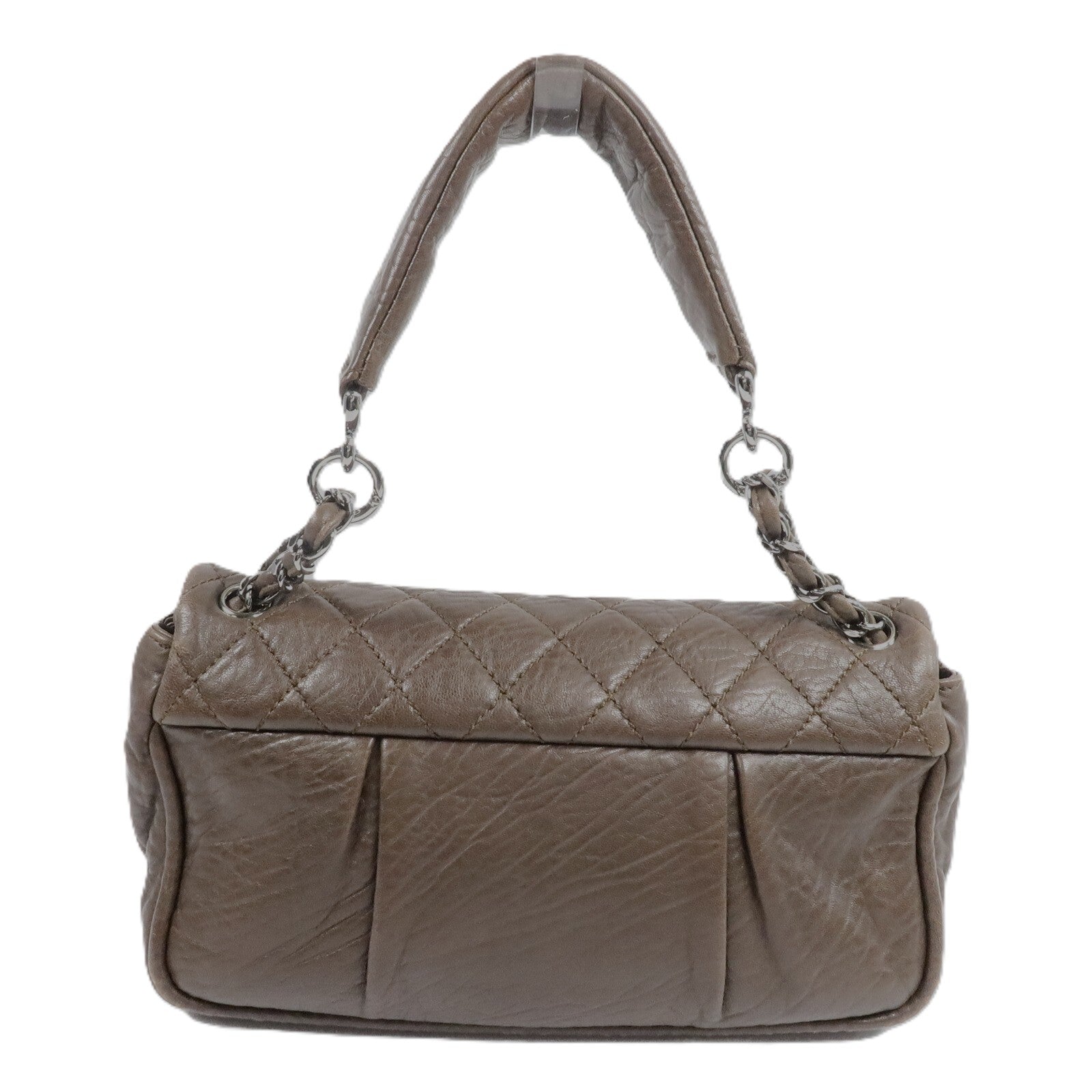 CHANEL 牛皮皮革Shoulder Bag銀扣鏈帶肩背袋