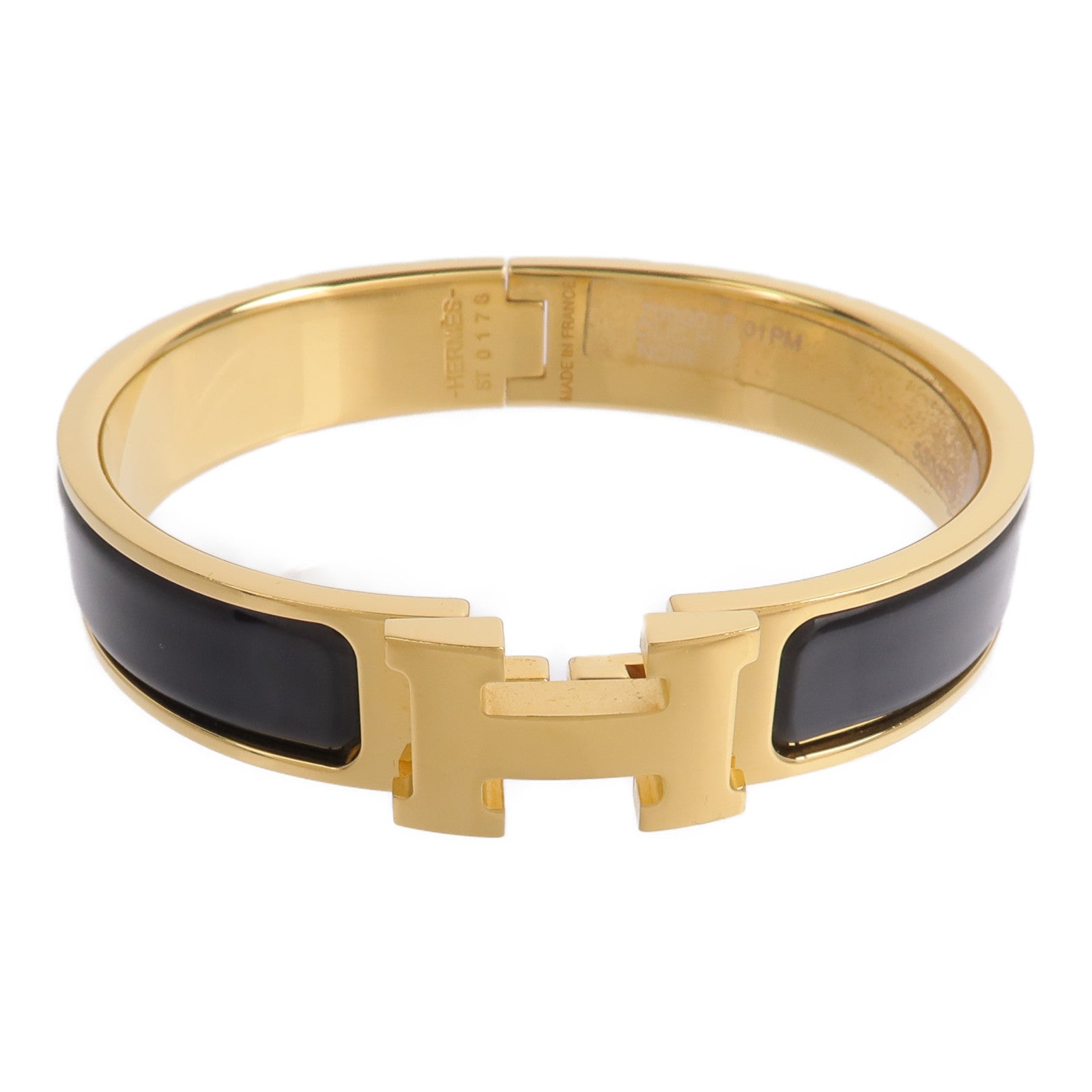 HERMES 金屬/琺瑯Clic H Bracelet手鐲Noir