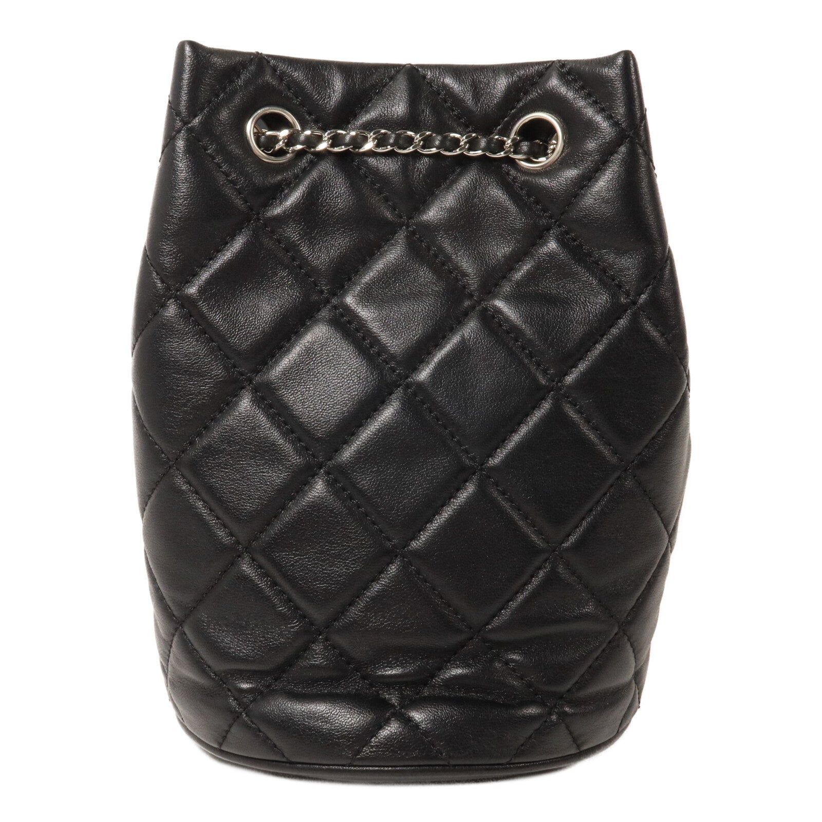 CHANEL 羊皮皮革Mini Bucket Bag鏈帶肩背袋