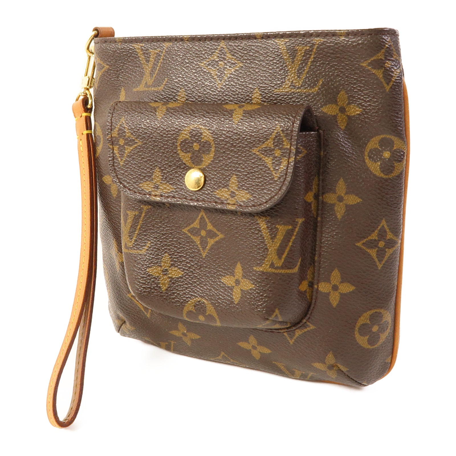 LOUIS VUITTON LV GHW Particion Clutch Bag Pouch M51901 Monogram Brown