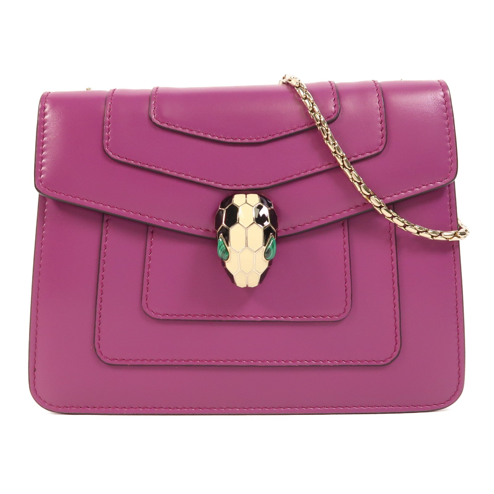 BVLGARI 牛皮皮革Serpenti Forever鏈帶肩背袋