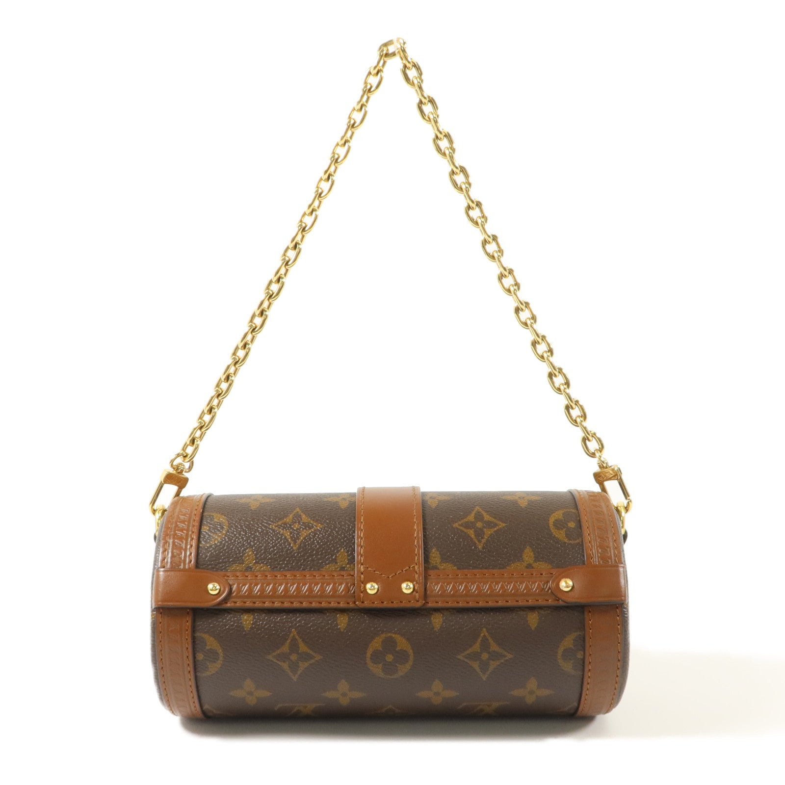 LOUIS VUITTON Monogram Papillon Trunk金扣手挽肩背兩用袋棕色