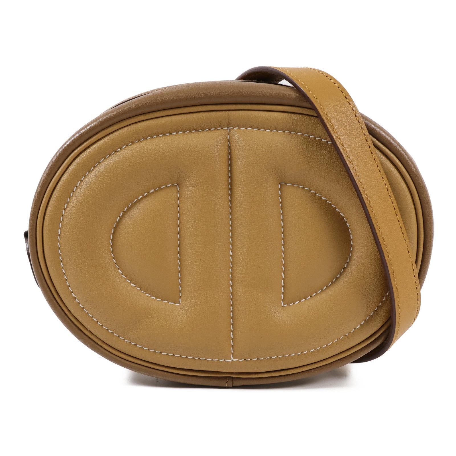 HERMES Swift皮革In the loop銀扣肩背袋Biscuit